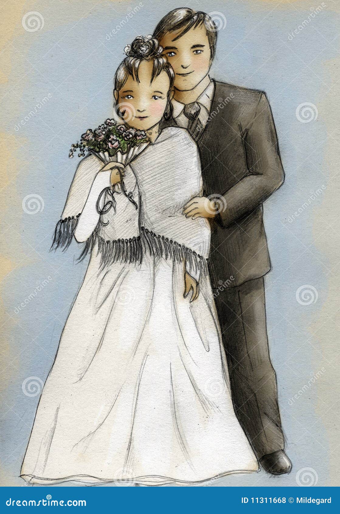 A plain sketch of a wedding ceremony Illustration of a plain sketch of a  wedding ceremony on a white background  CanStock