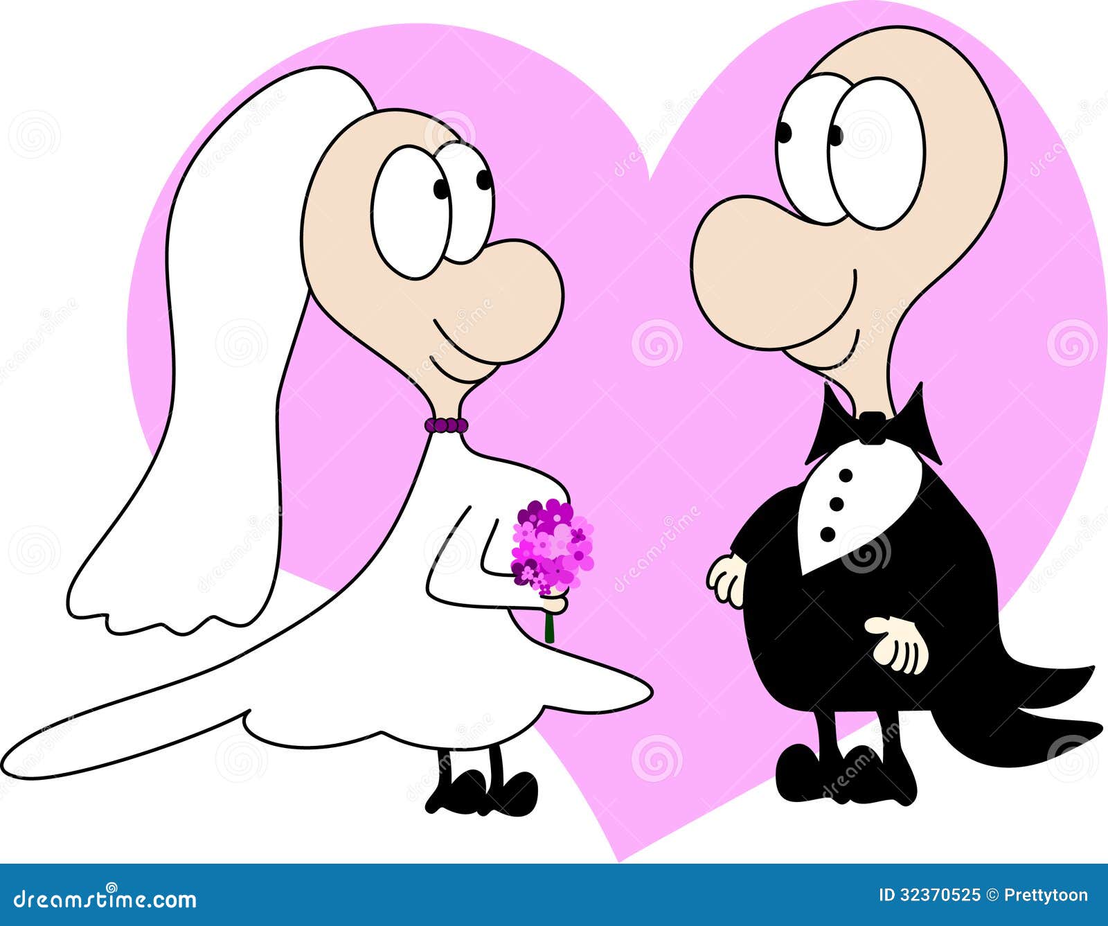 Wedding couple cartoon stock illustration. Illustration of isolated -  32370525