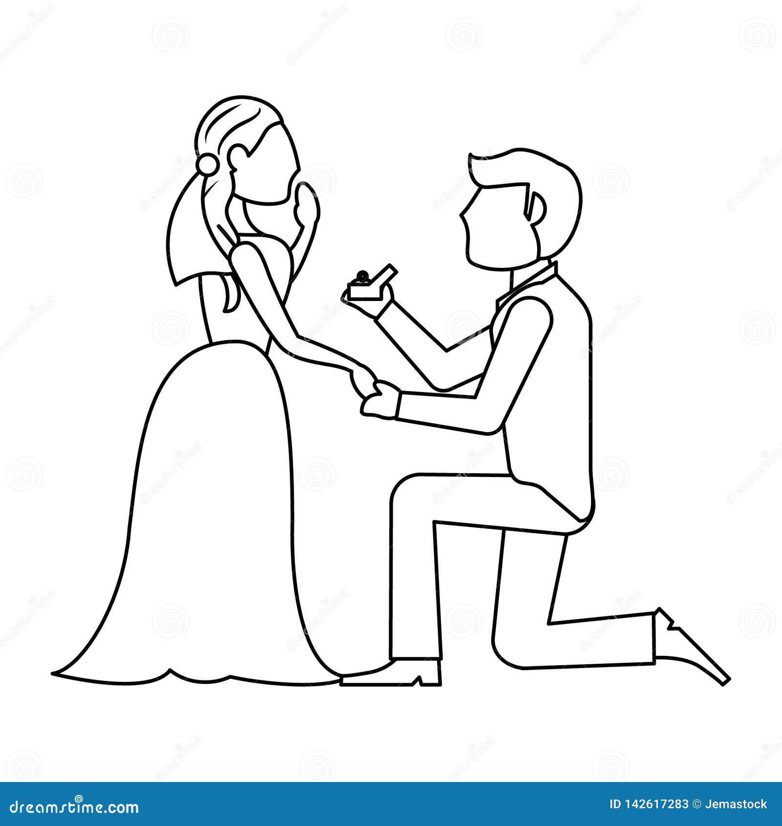 Wedding Couple Proposal Cartoon in Black and White Stock Vector - Illustration of relationship, feeling: 142617283 Wedding Couple Proposal Cartoon in Black and White Stock Vector - Illustration of relationship, feeling: 142617283