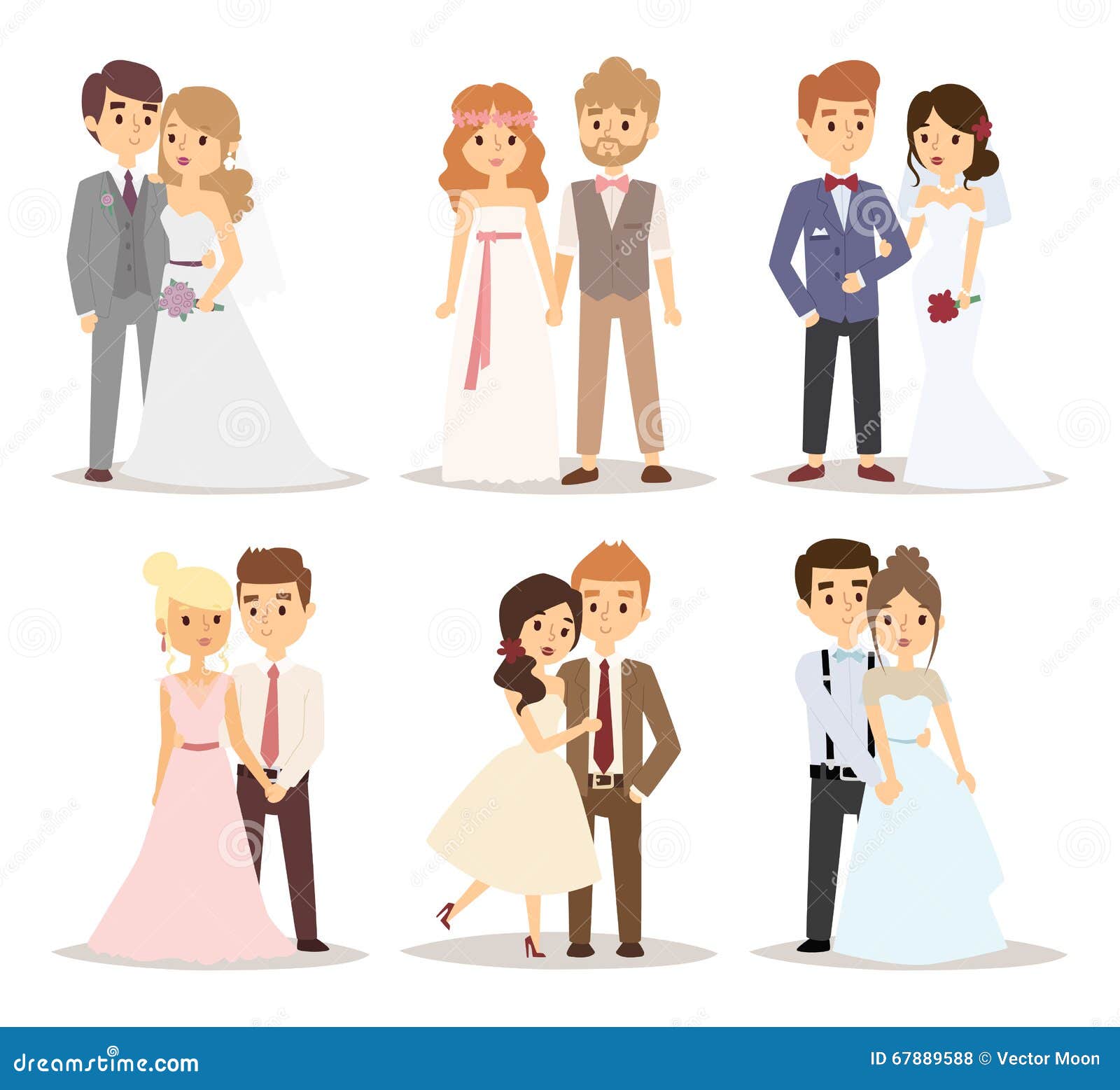 Wedding Couple  Vector  Illustration Stock Vector  
