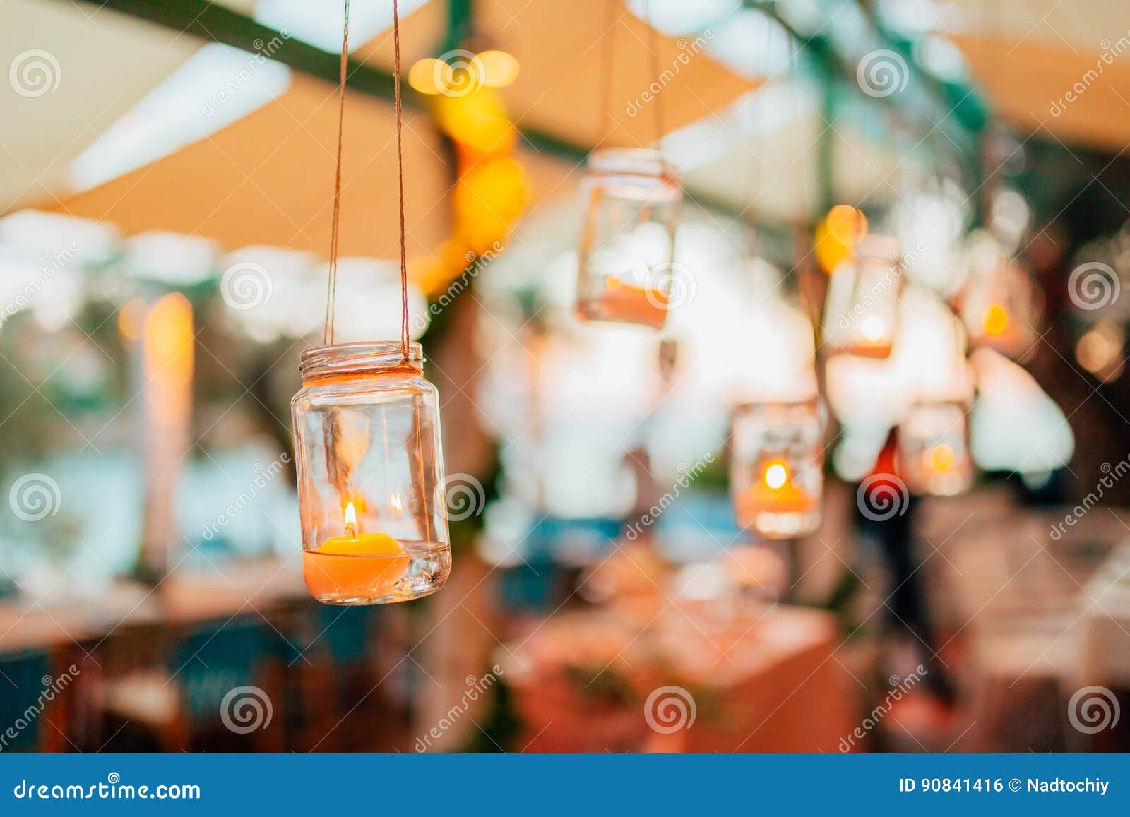 Wedding Decor, Candles in Glass Flasks Stock Photo Image of holiday, love 90841416