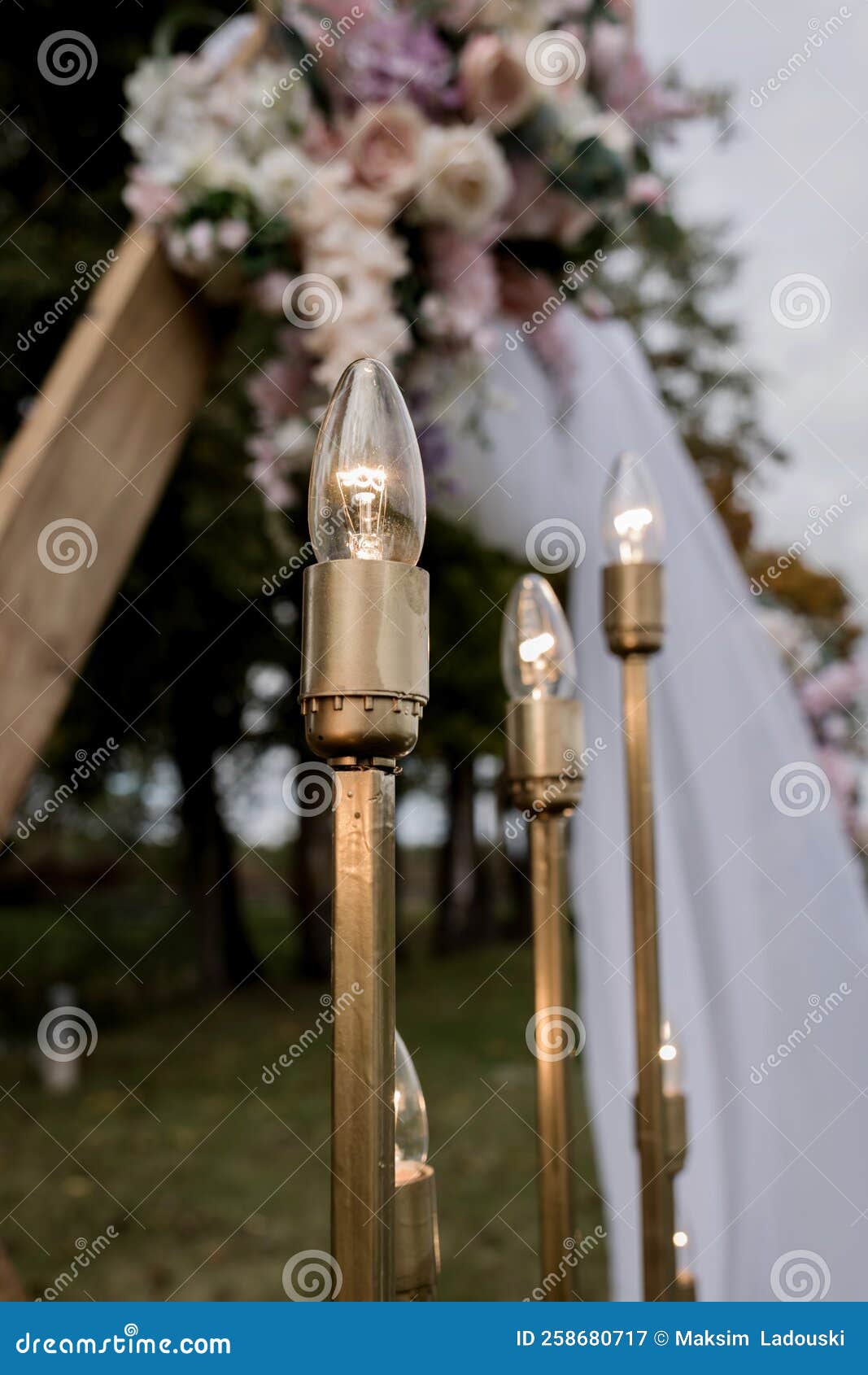 Wedding Decor with a Light Bulb Stock Image Image of home, gathering