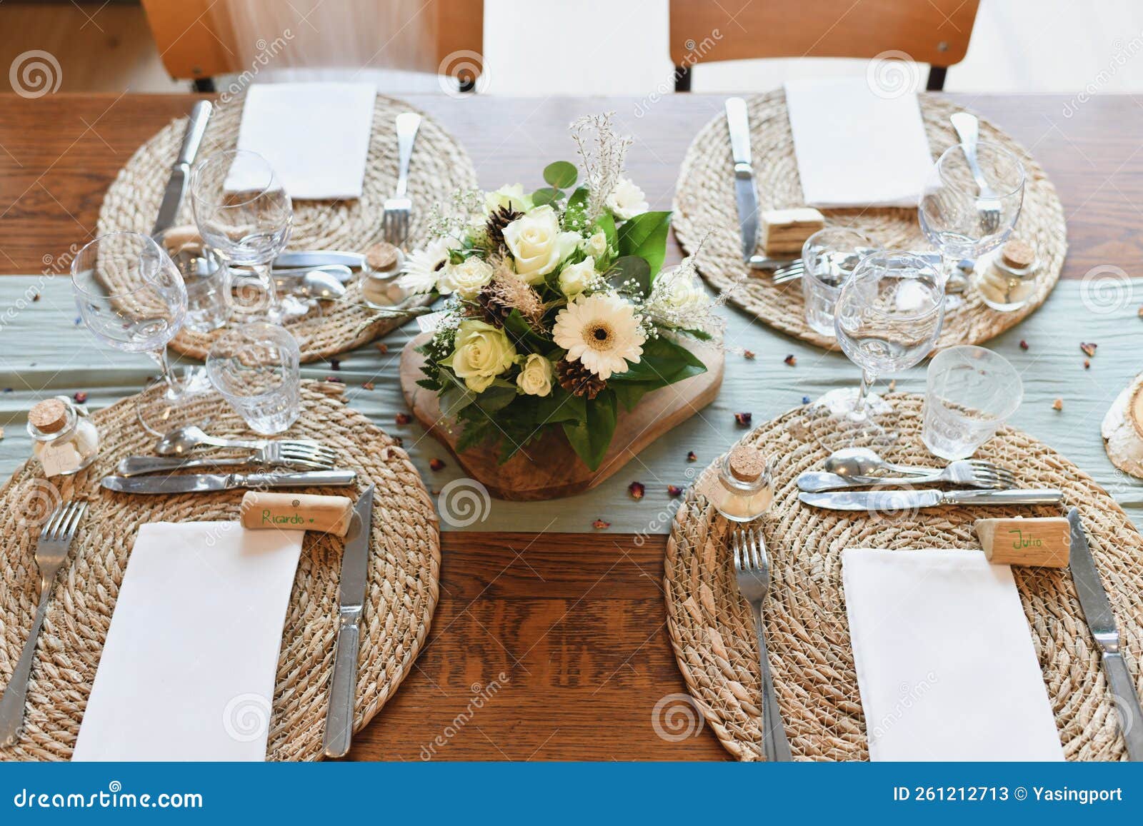 The Wedding Decor with a White Flowers Bouquet Stock Image Image of