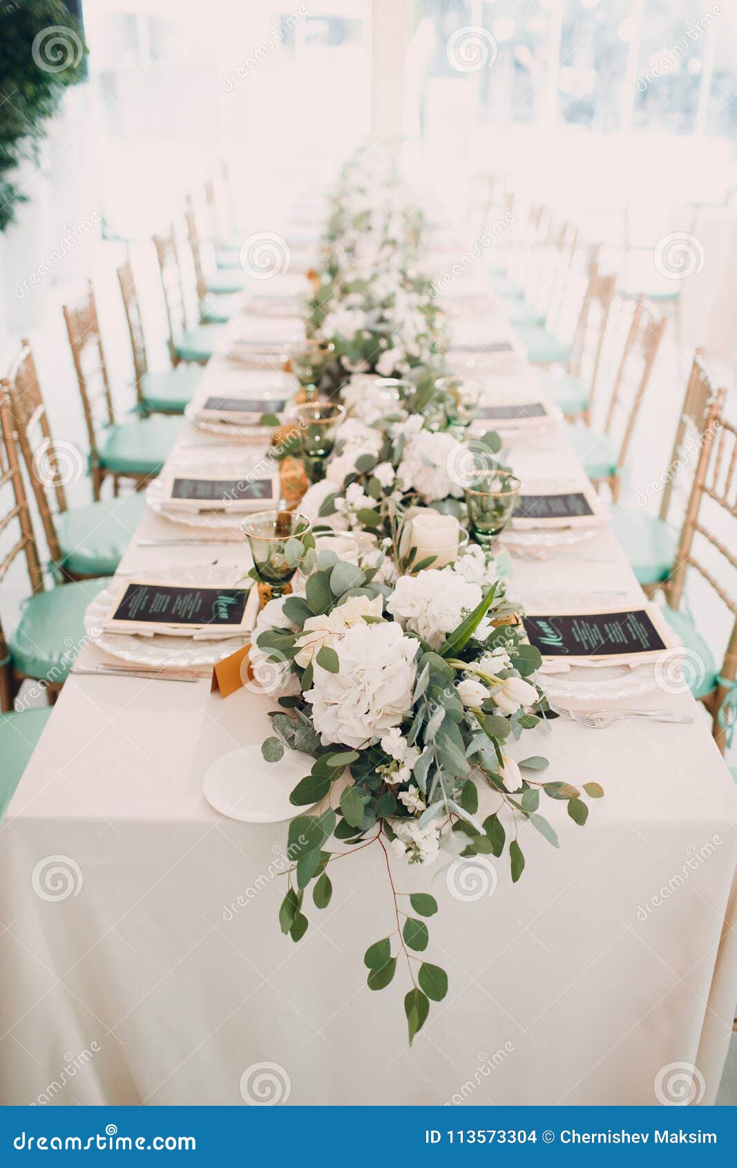 Wedding Decor in White Green Tones ...