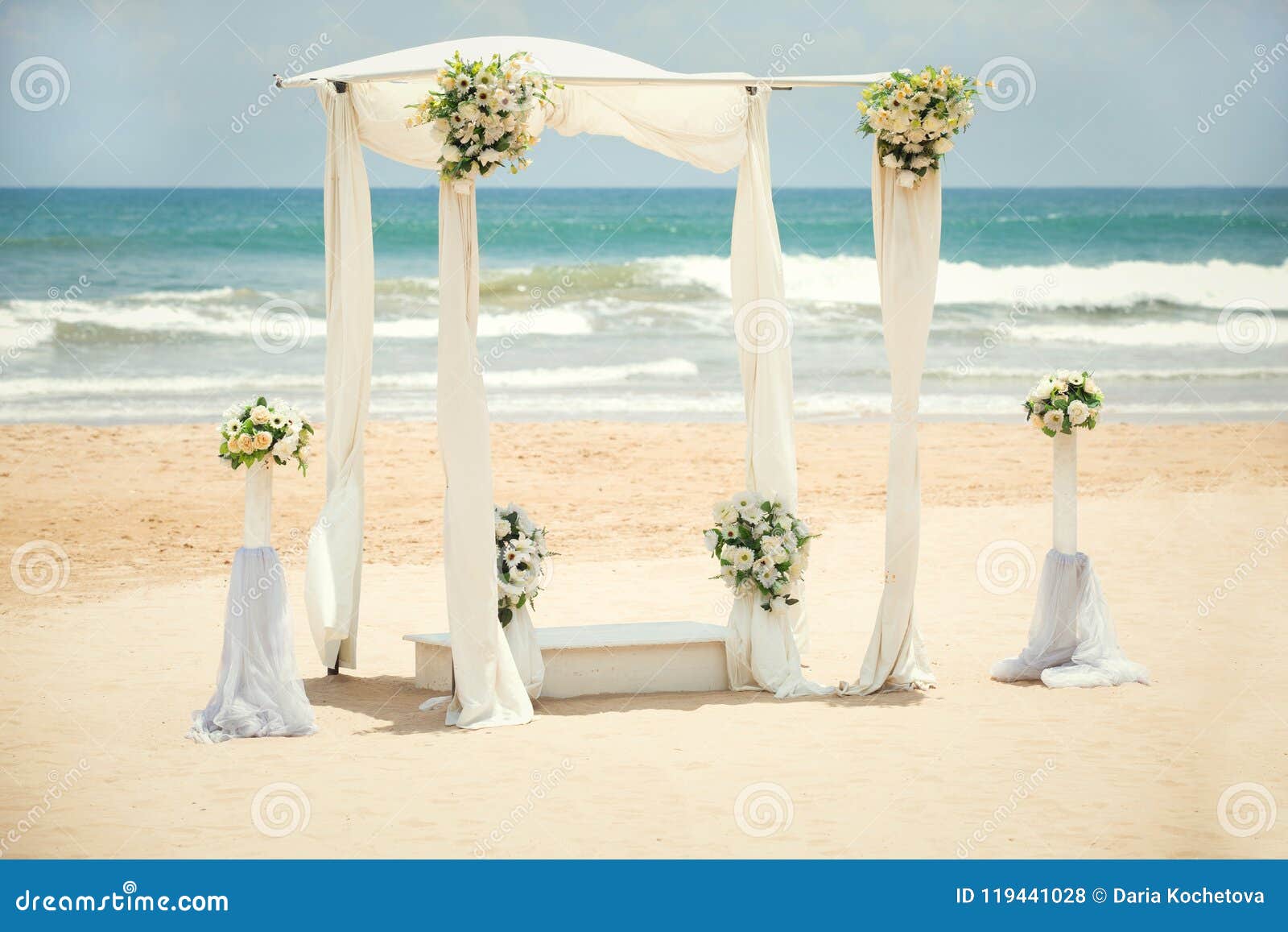 Wedding Decorations On The Beach Stock Photo Image Of