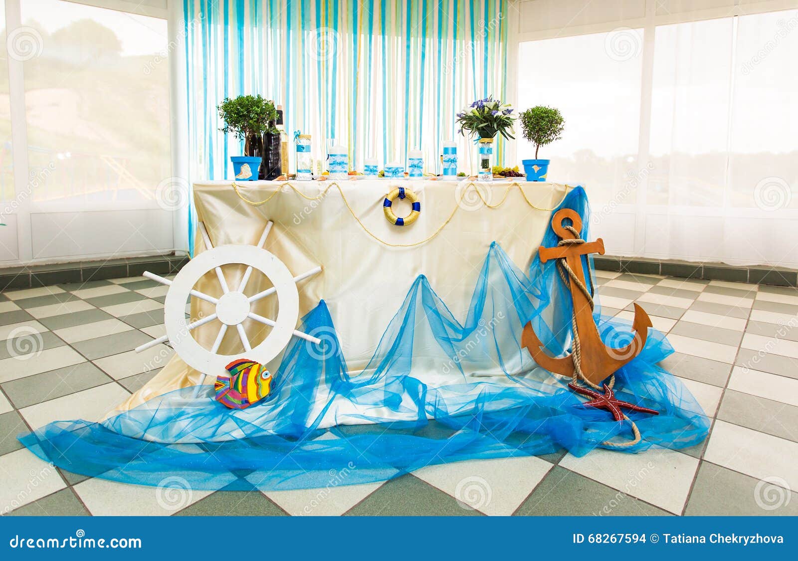 Wedding Decorations Tropical Sea Ocean Style Stock Photo - Image