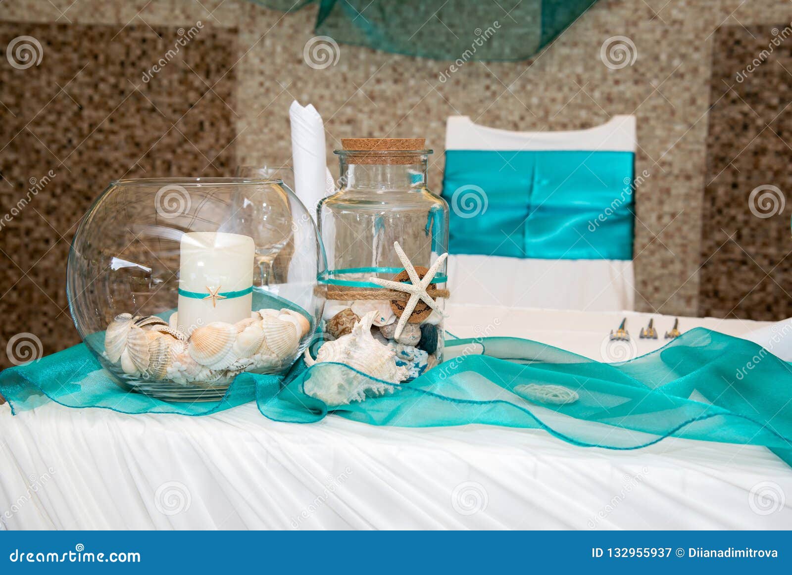 Wedding Decorations Tropical Style, Bridal Flowers Sea and Ocean
