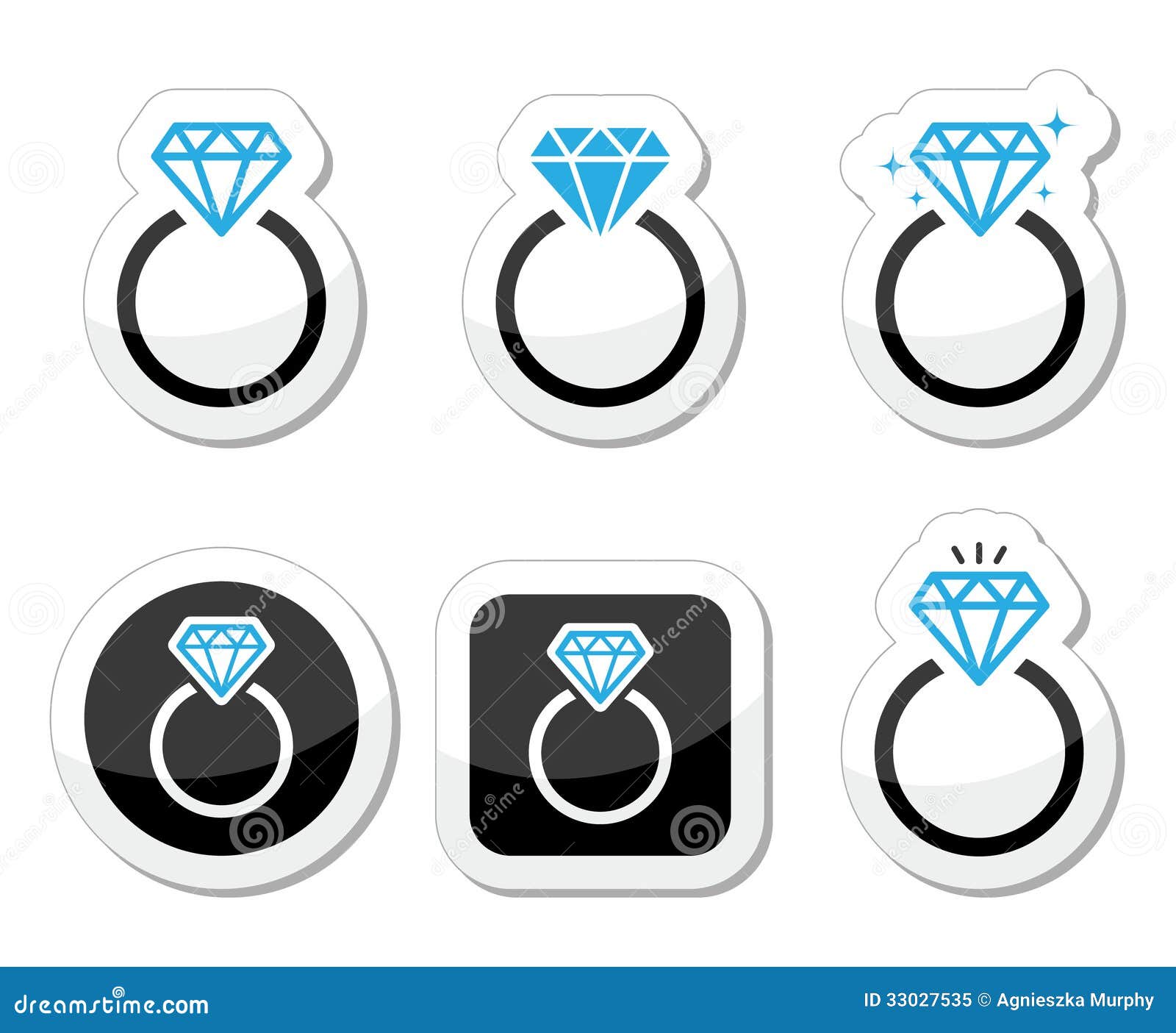 Wedding, Diamond Engagement Ring Icon Stock Illustration