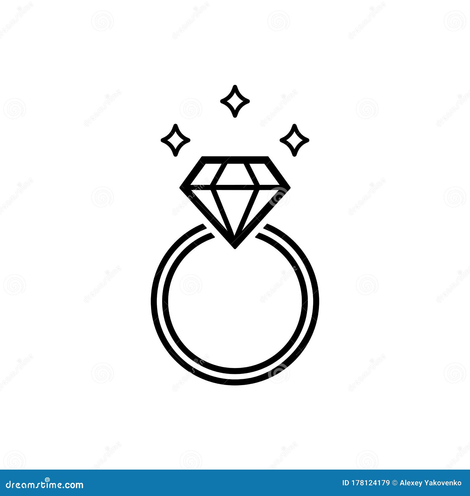 Ceremonial diamond ring icon. Outline ceremonial diamond ring vector icon  for web design isolated on white background Stock Vector Image & Art - Alamy