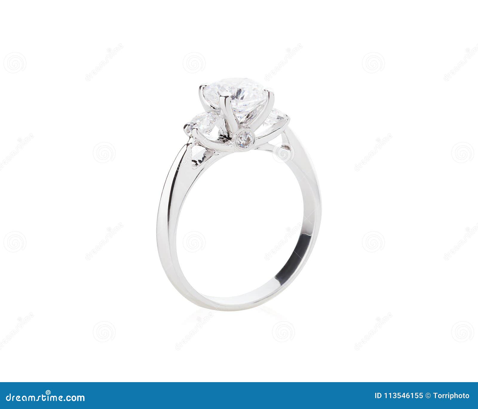Wedding Diamond Ring Isolated on a White Background Stock Image - Image ...