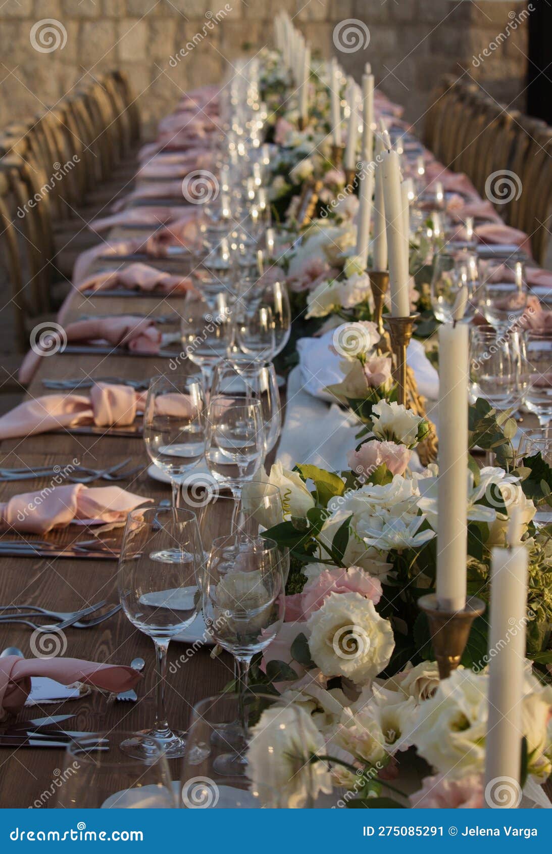 Wedding Dinner Table Set Up Stock Image Image of restaurant, party