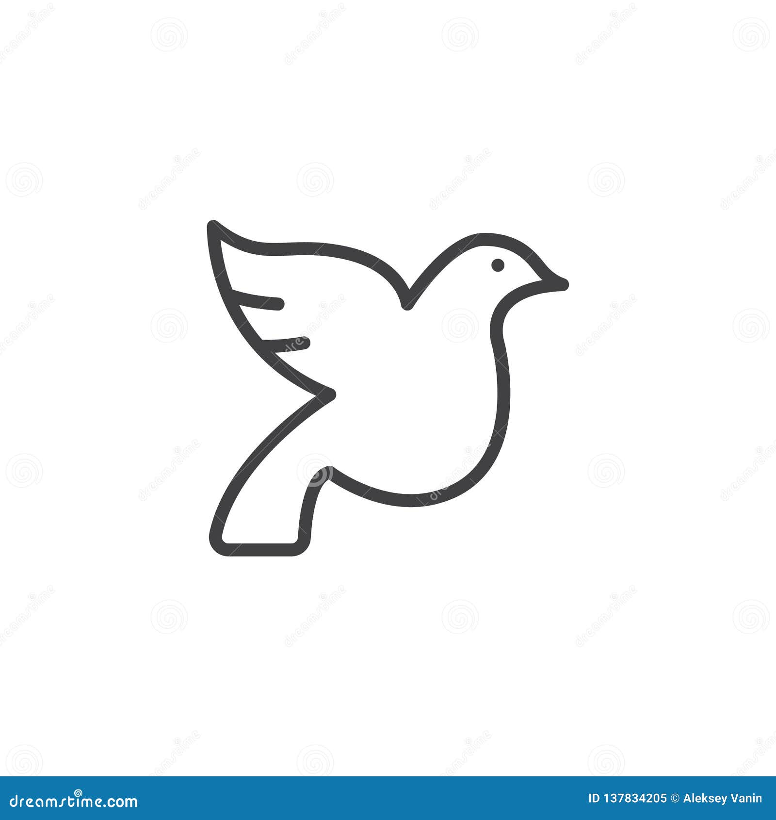 Download Wedding dove line icon stock vector. Illustration of nature - 137834205