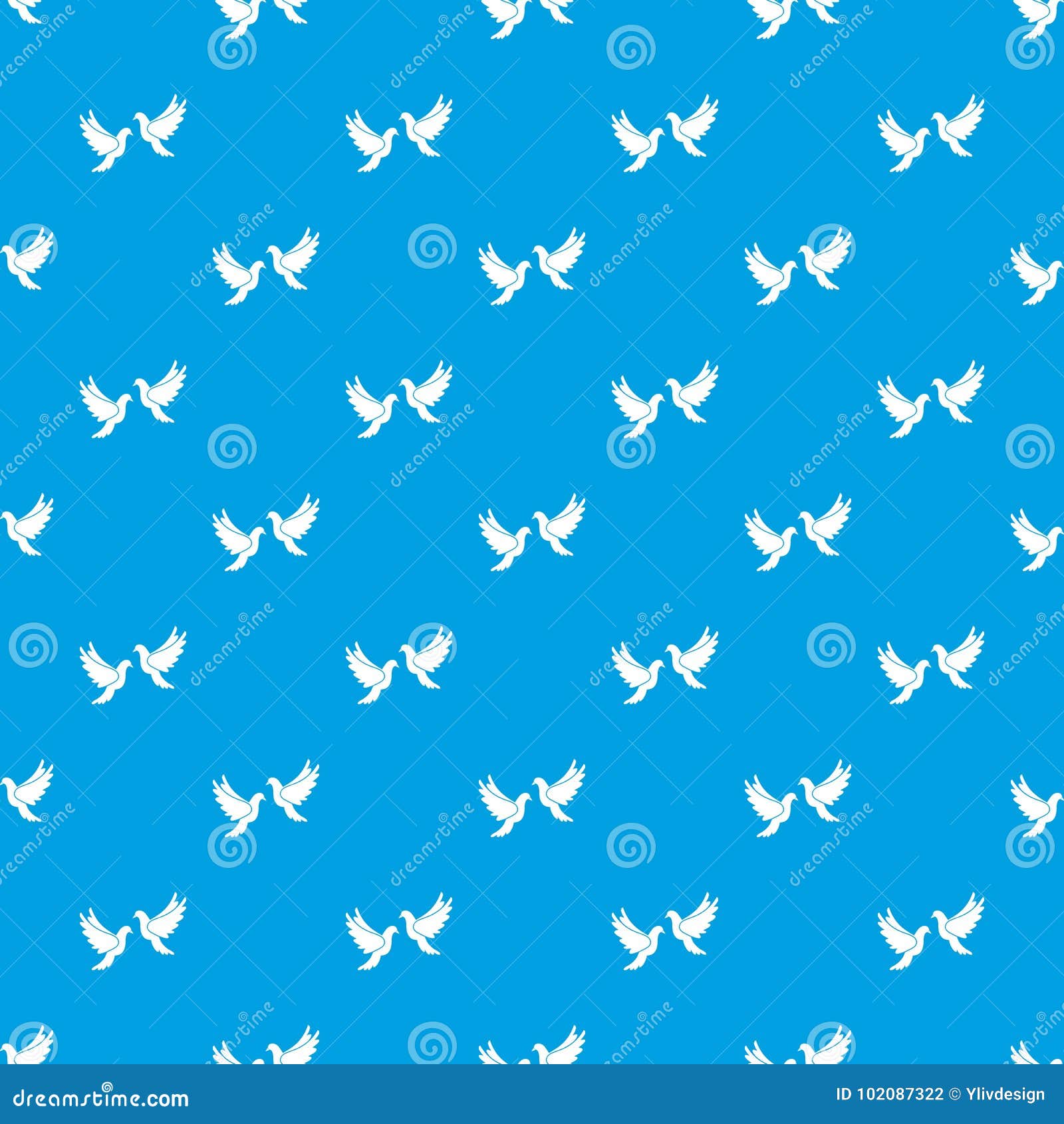 Wedding Doves Pattern Seamless Blue Stock Vector - Illustration of ...