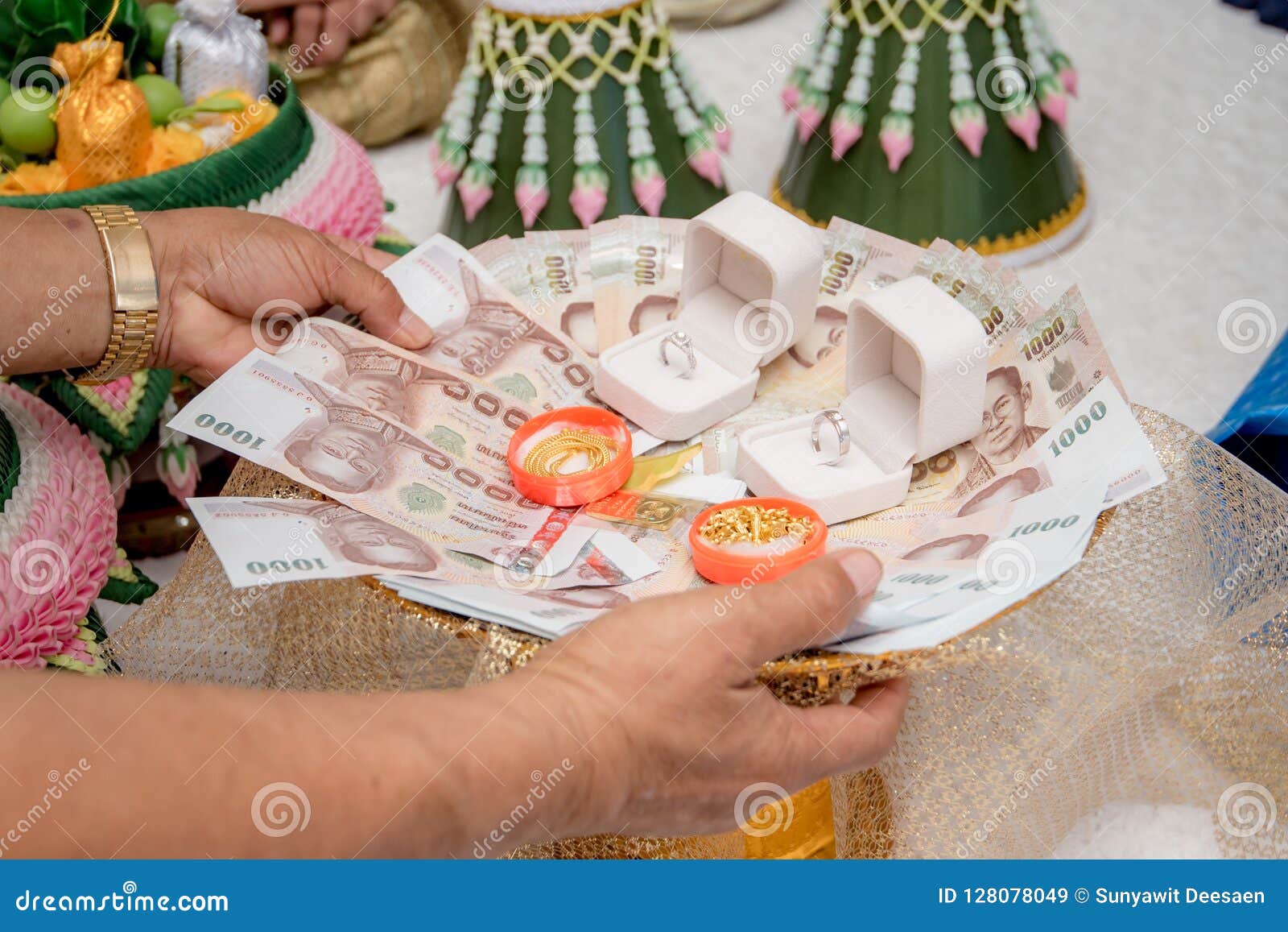 Wedding Dowry, the Dowry Marriage in Thailand, Thailand Wedding, Stock