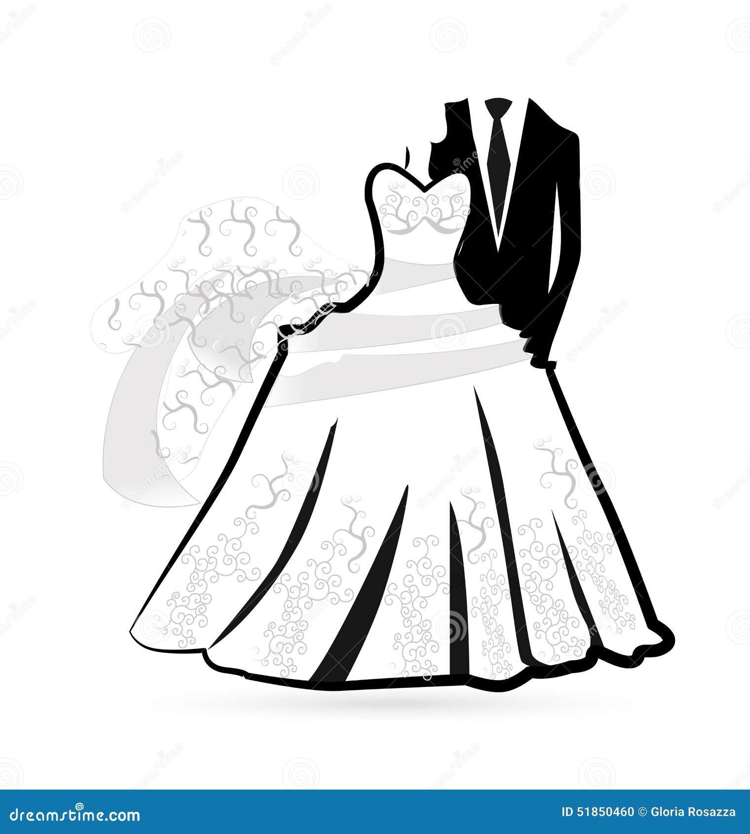 Wedding Dress and Wedding Suit for the Bride and Groom Stock Vector -  Illustration of celebration, female: 103324109