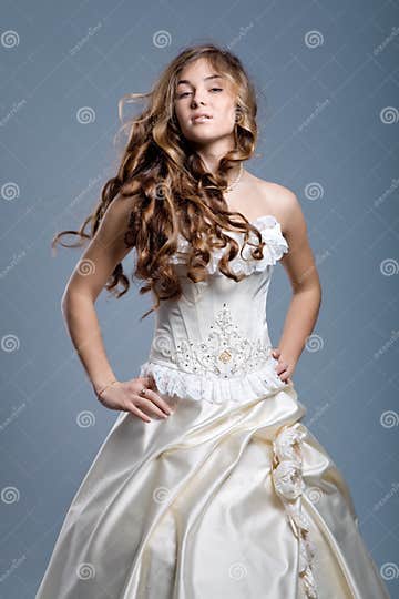 Wedding Dress on Fashion Model Stock Image - Image of dress, elegance ...
