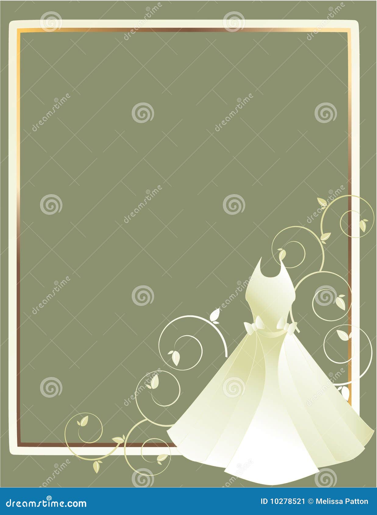 Wedding Dress Frame Gray Background Stock Image Image 10278521