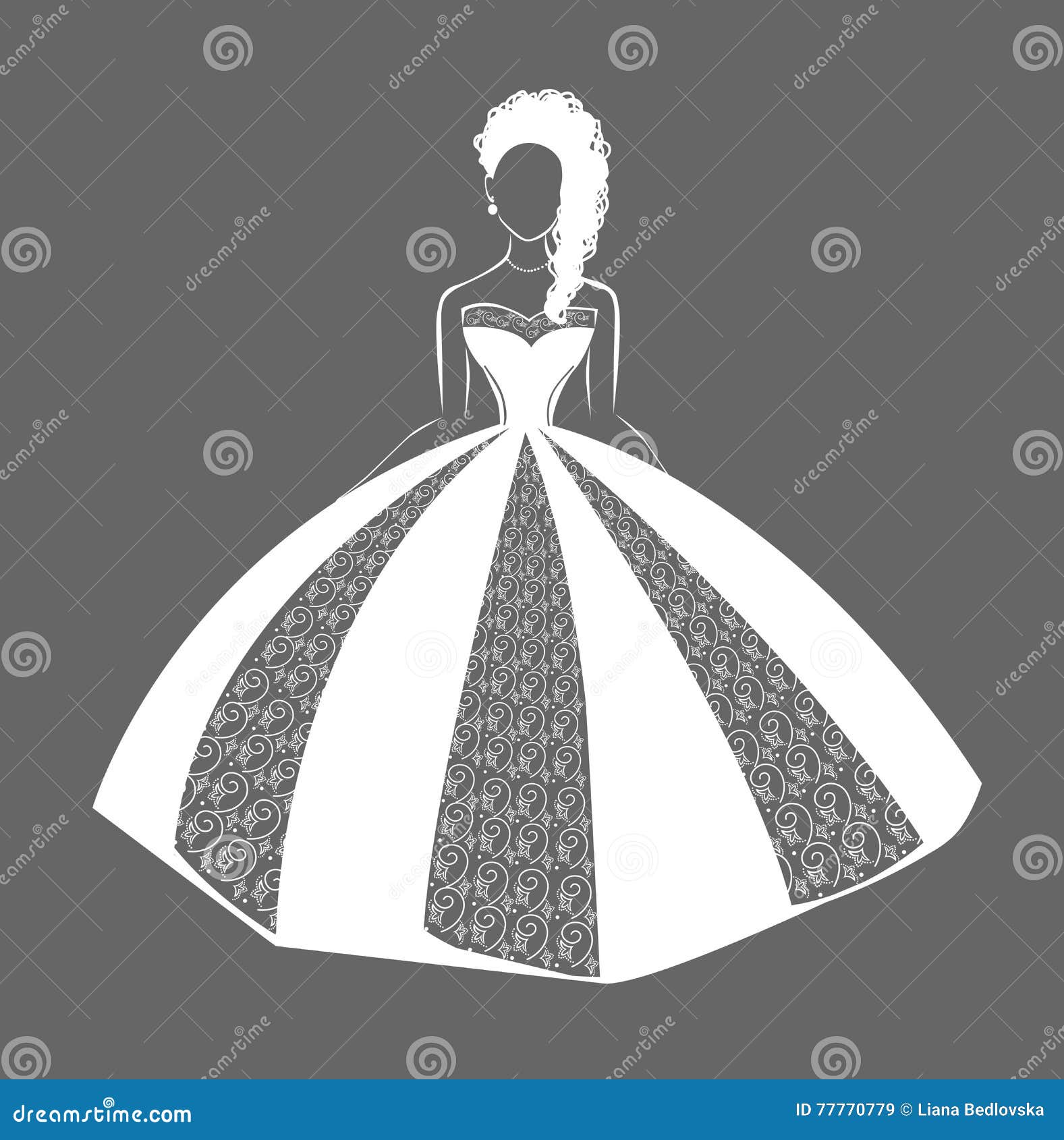 Download Wedding dress stock vector. Illustration of bride, fabric ...