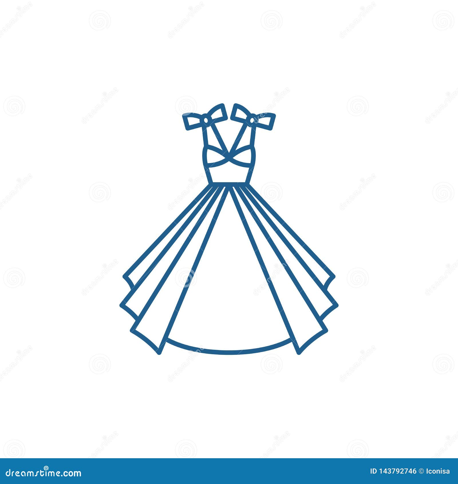 Download Wedding Dress Line Icon Concept. Wedding Dress Flat Vector ...