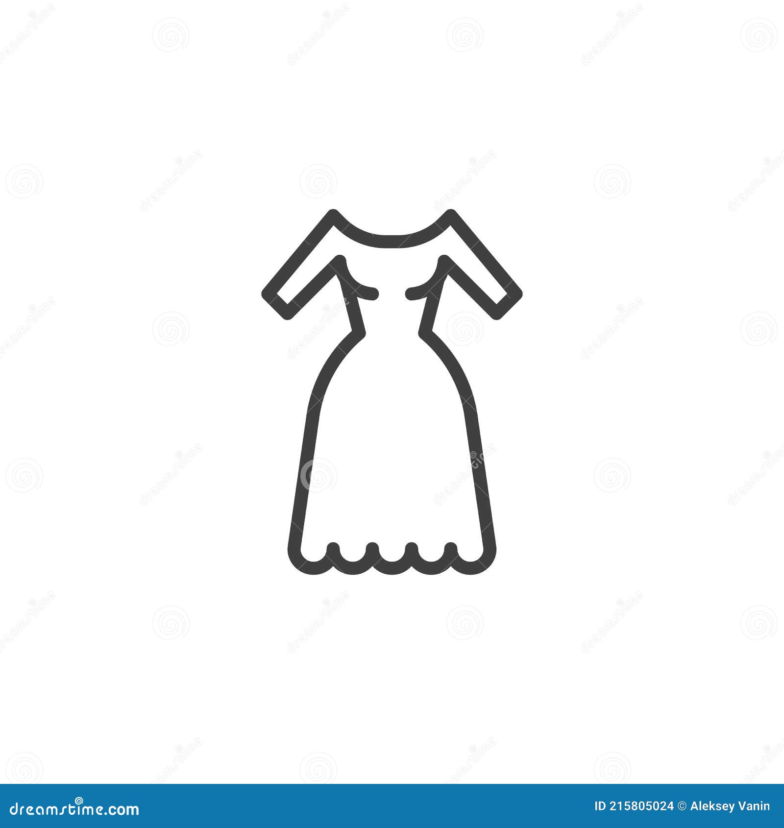Wedding dress line icon stock vector. Illustration of fashion - 215805024