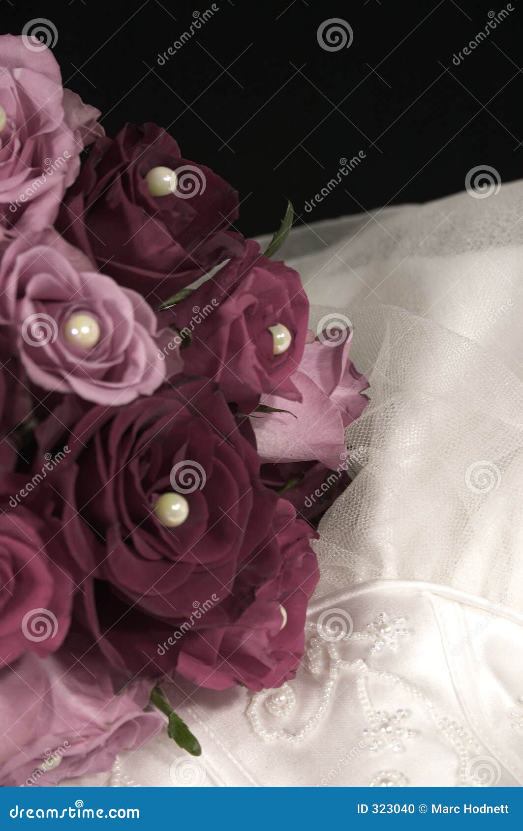 wedding dress & roses washed