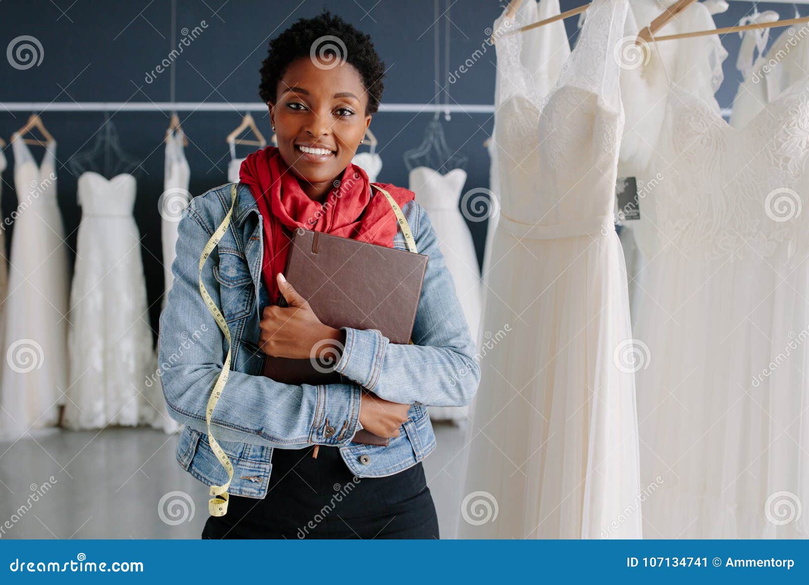  Wedding  Dress  Store  Owner  With A Diary Stock Image Image 