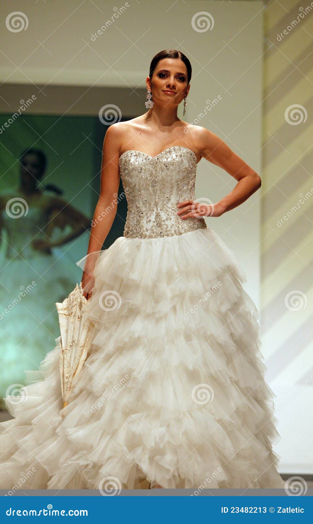 Wedding Dresses Fashion Show Editorial Stock Photo - Image of look ...