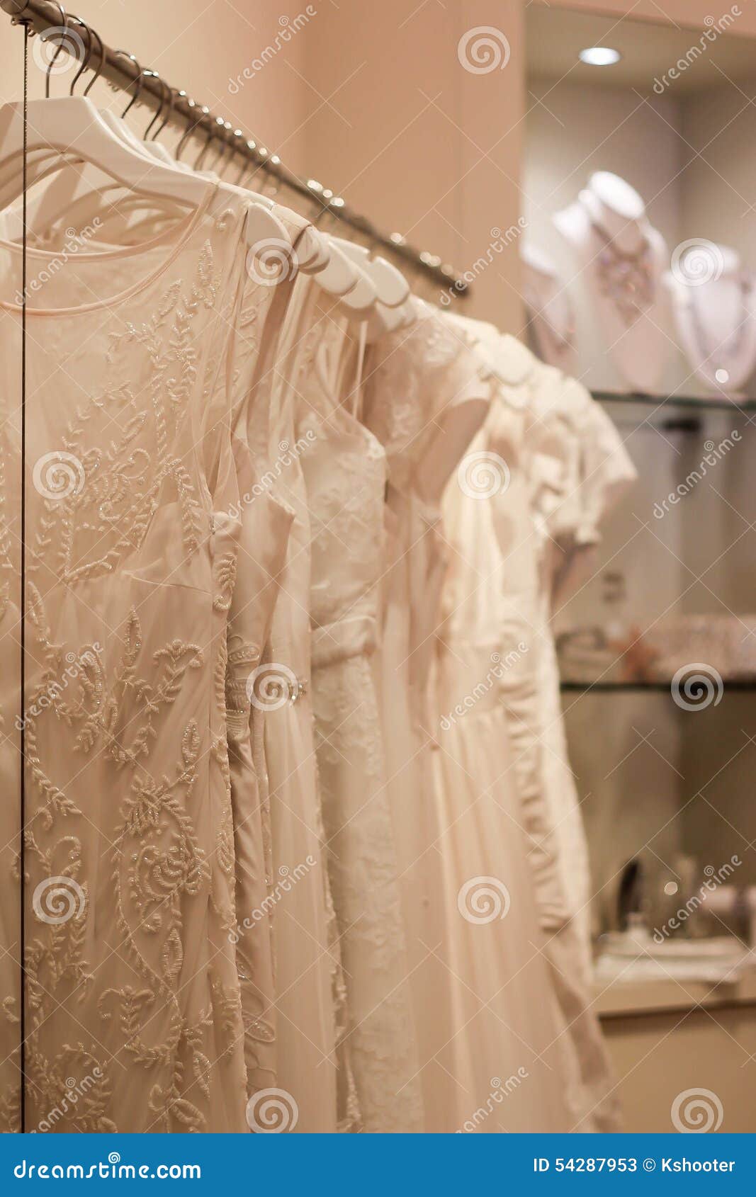 Wedding dresses hanging stock image. Image of dresses 54287953