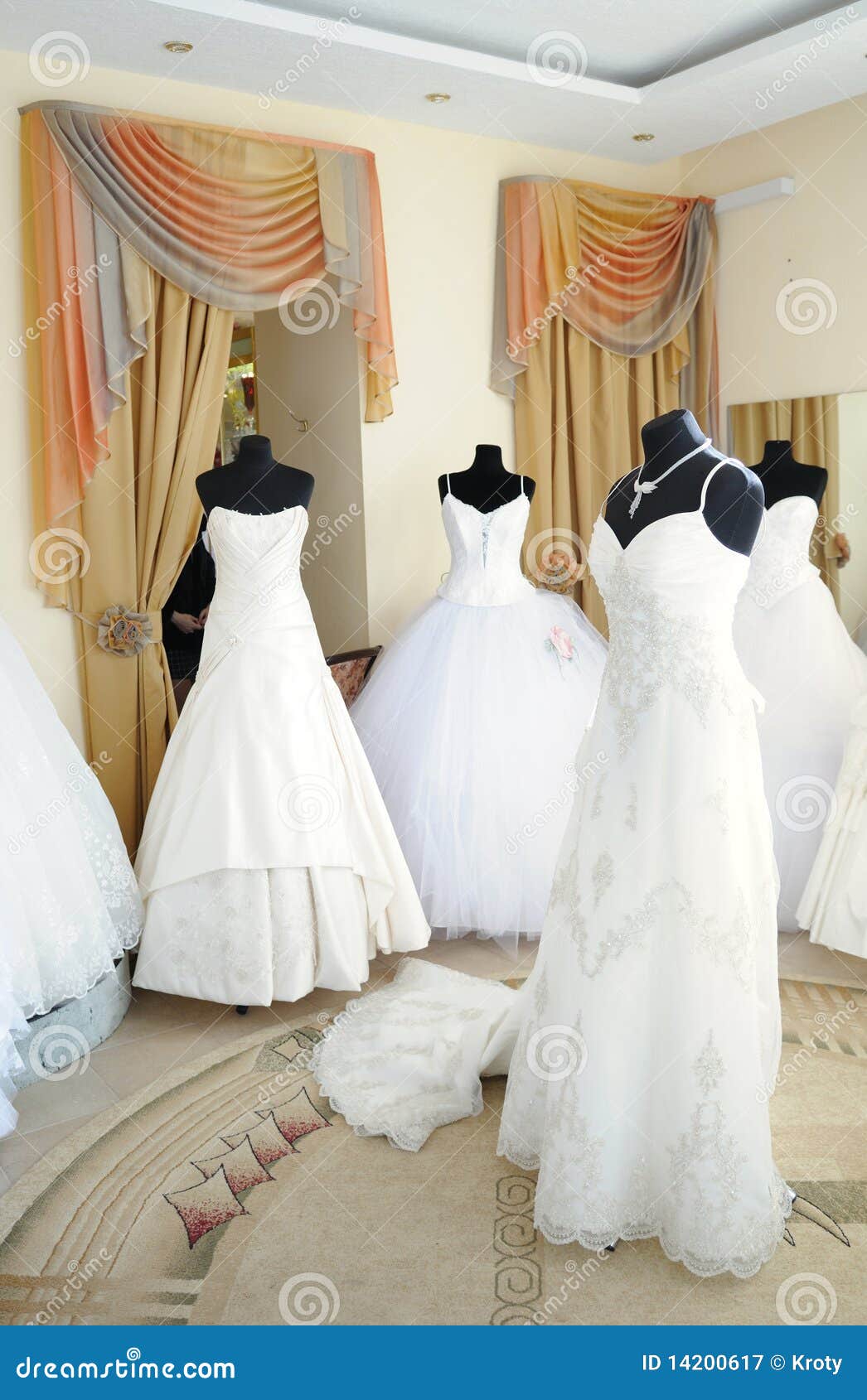 Wedding Dresses in Showroom Stock Image Image of fancy, shopwindow