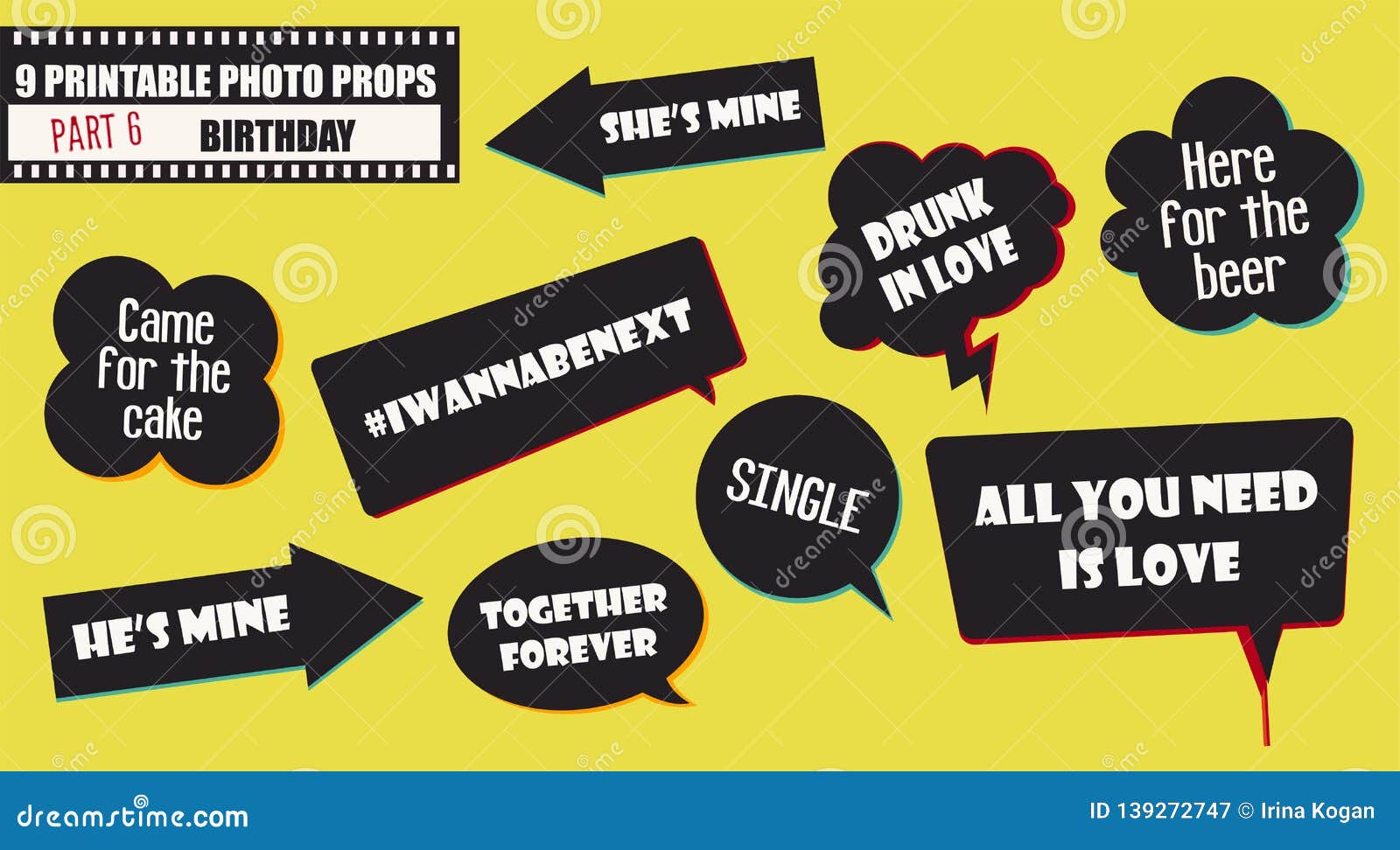 Wedding Or Engagement Party Photo Booth Props Vector Elements Stock Vector Illustration Of Design Printable 139272747