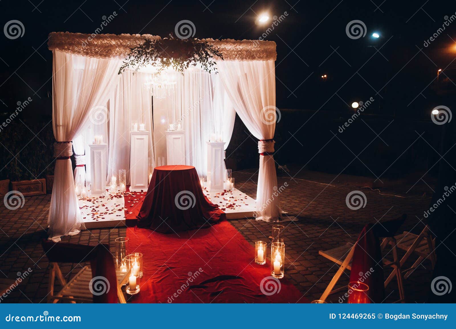 Wedding Evening Decor For Ceremony Venue Aisle With Candles