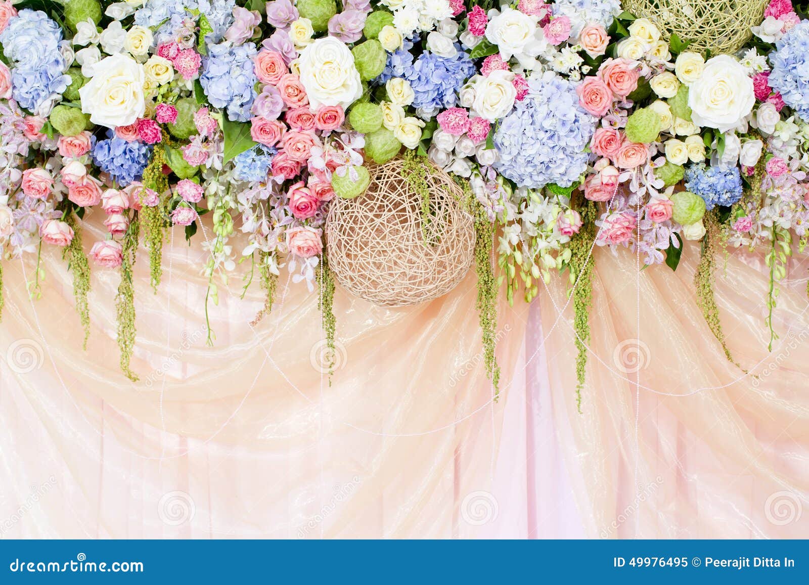 Wedding flowers background stock image. Image of green - 49976495