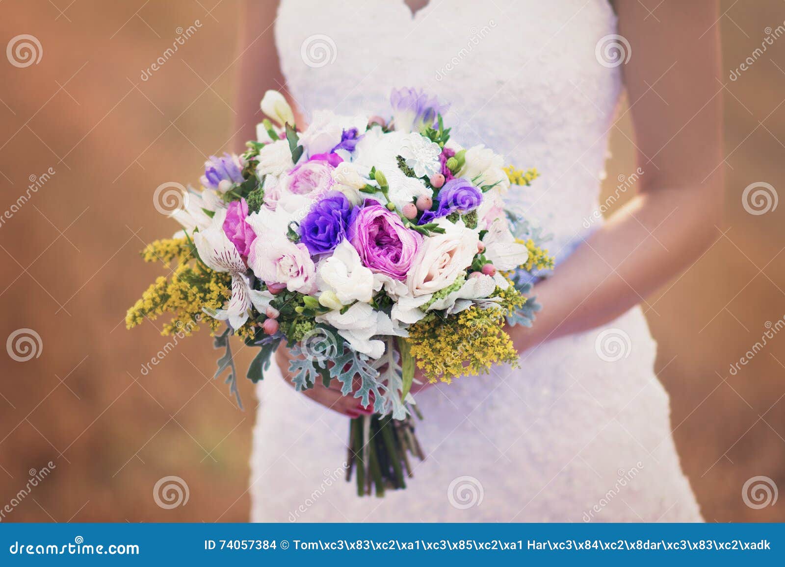 Wedding flowers and bride stock photo. Image of wedding 74057384