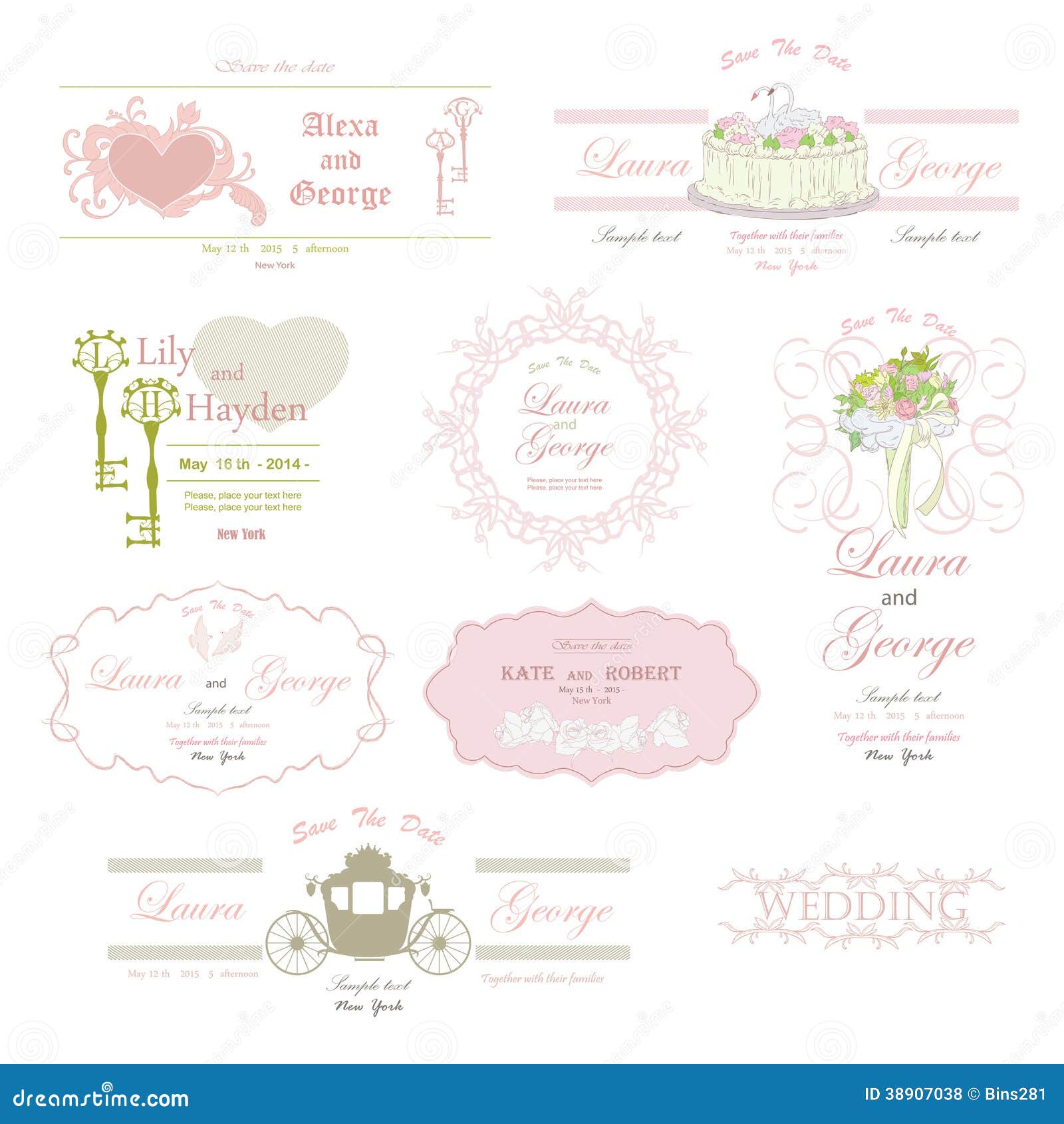 Wedding frames stock illustration. Illustration of classic - 38907038