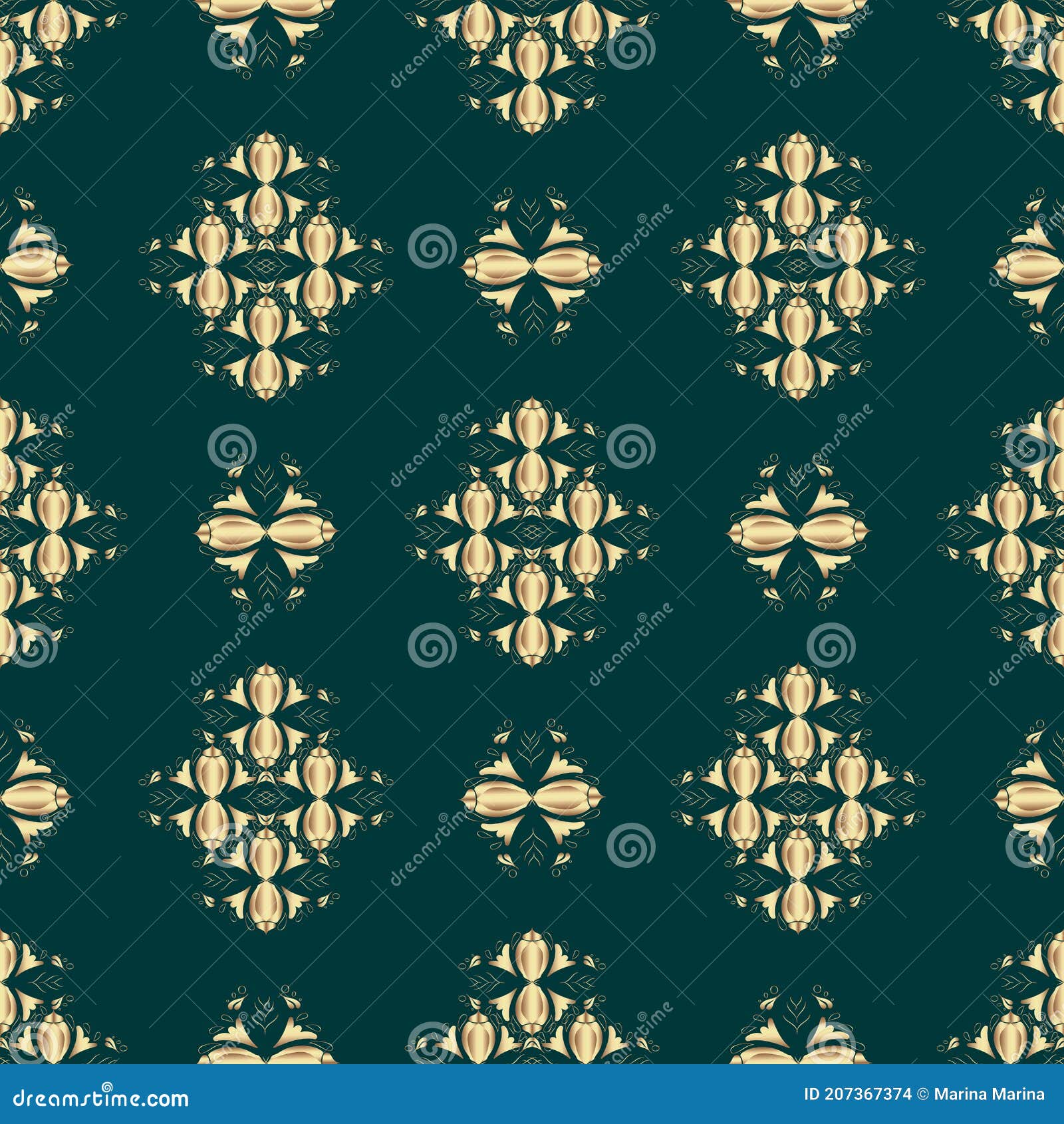 Wedding Gold Background. on a Dark Green Background Stock Illustration ...