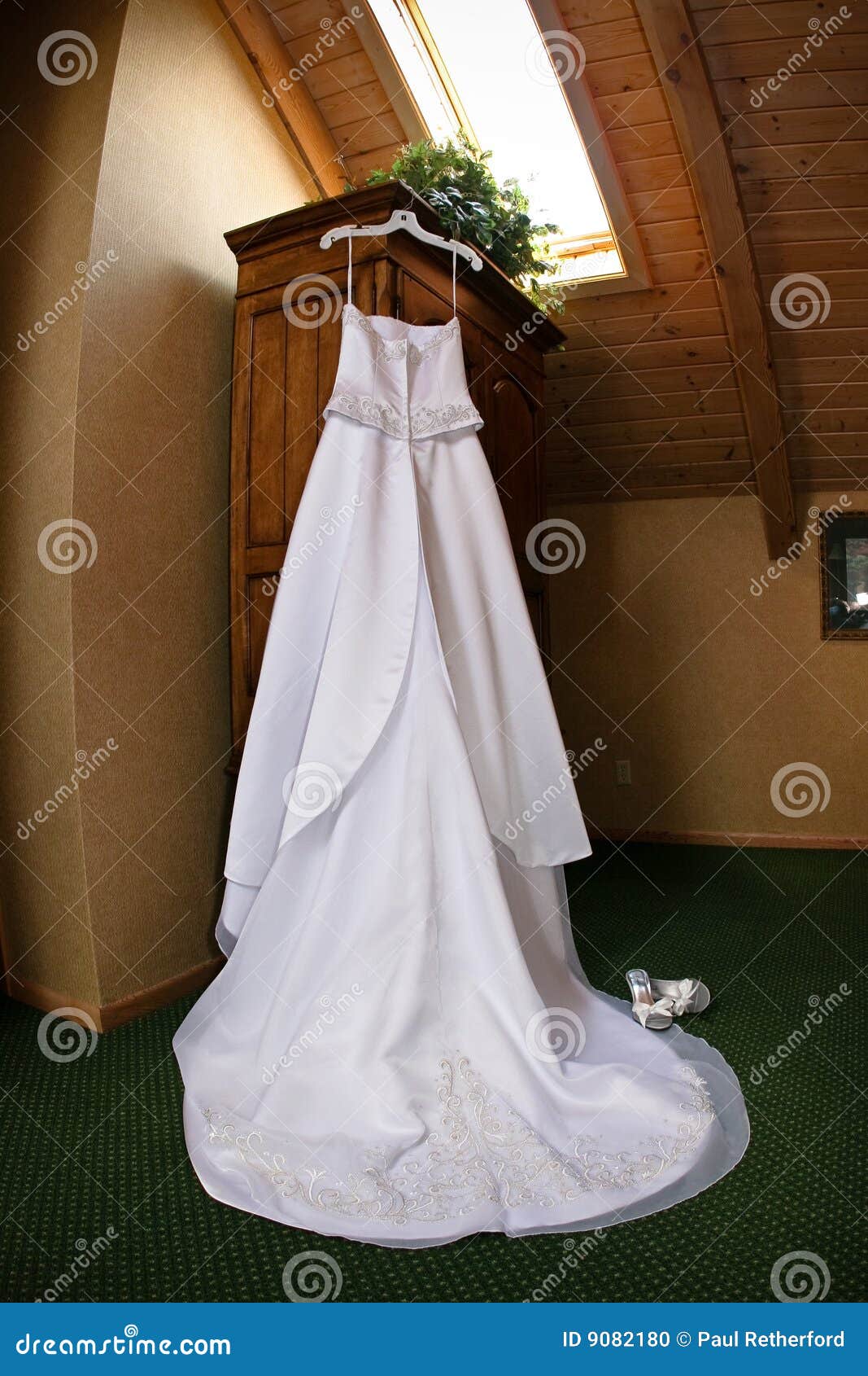 Wedding gown hanging stock photo. Image of female, beautiful 9082180