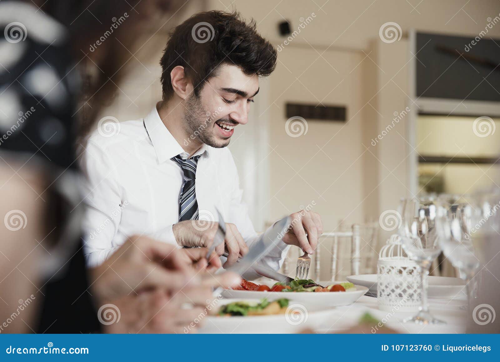 Guests Eating In A Buffet Setting Royalty-Free Stock Image