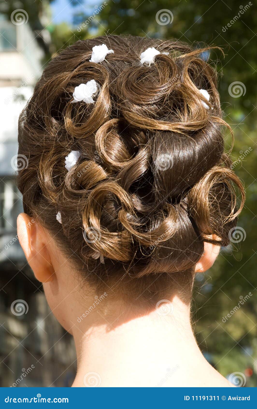 Wedding hair style stock image. Image of girl, flowers 