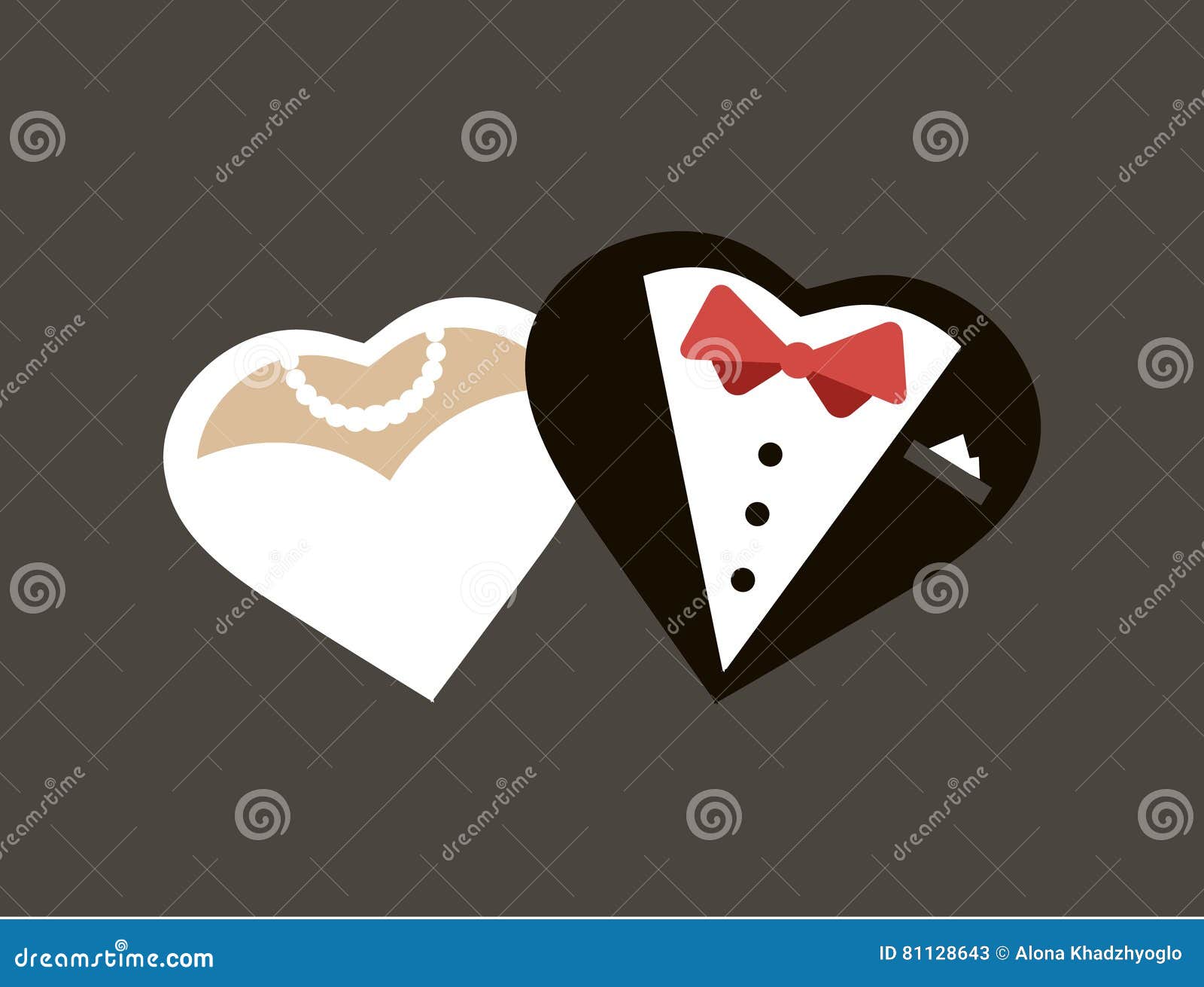 bride and groom in heart clipart