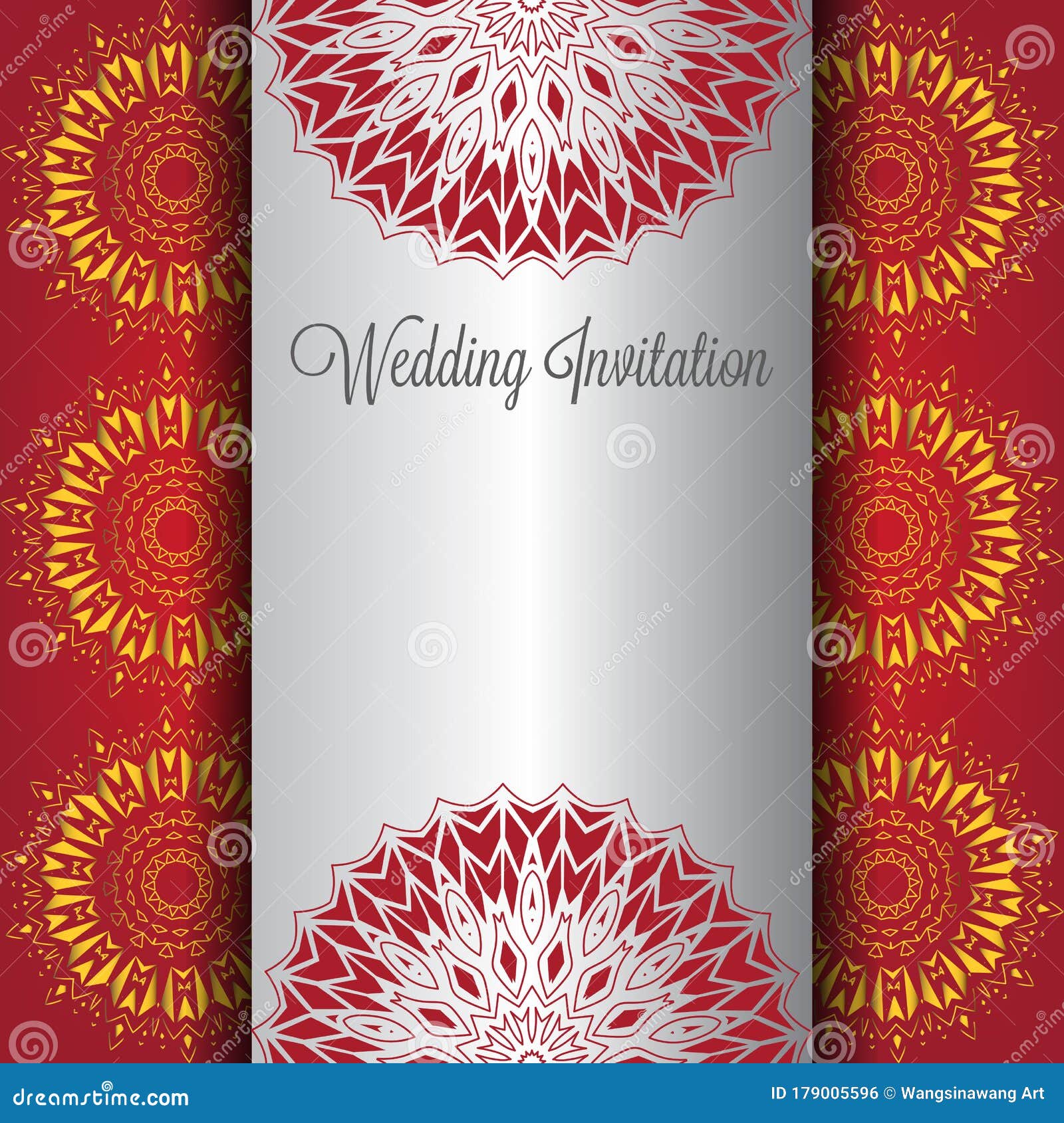 Download Wedding Invitation Background. With Golden And Silver ...