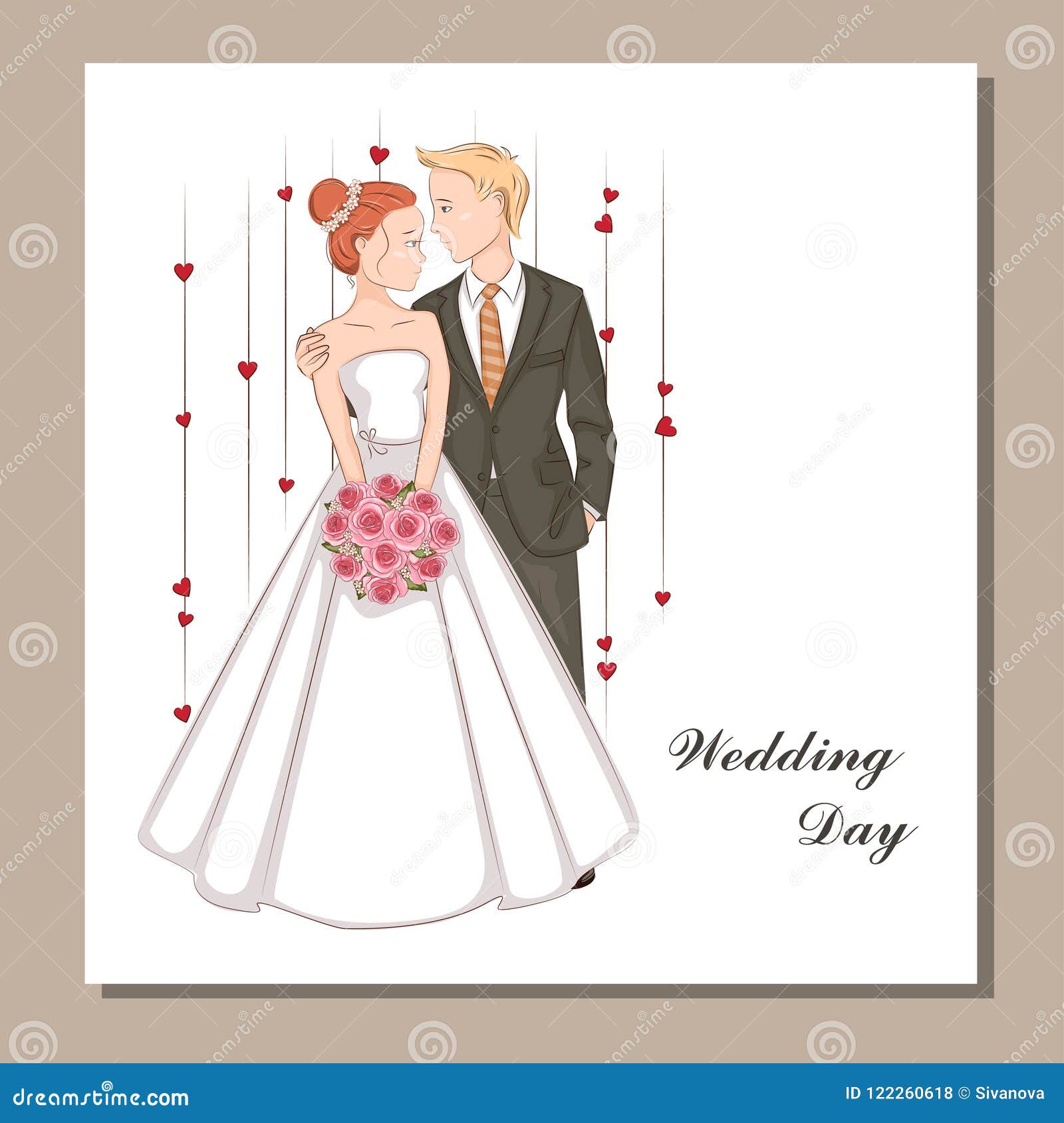 Wedding Couple. Invitation Card. Stock Vector - Illustration of ...