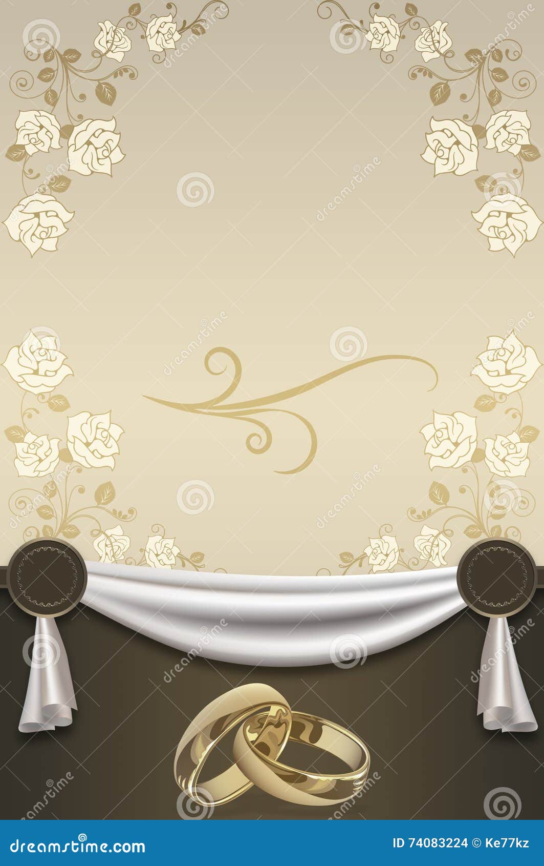Wedding Invitation Card Design. Stock Illustration - Illustration of  background, flowers: 74083224