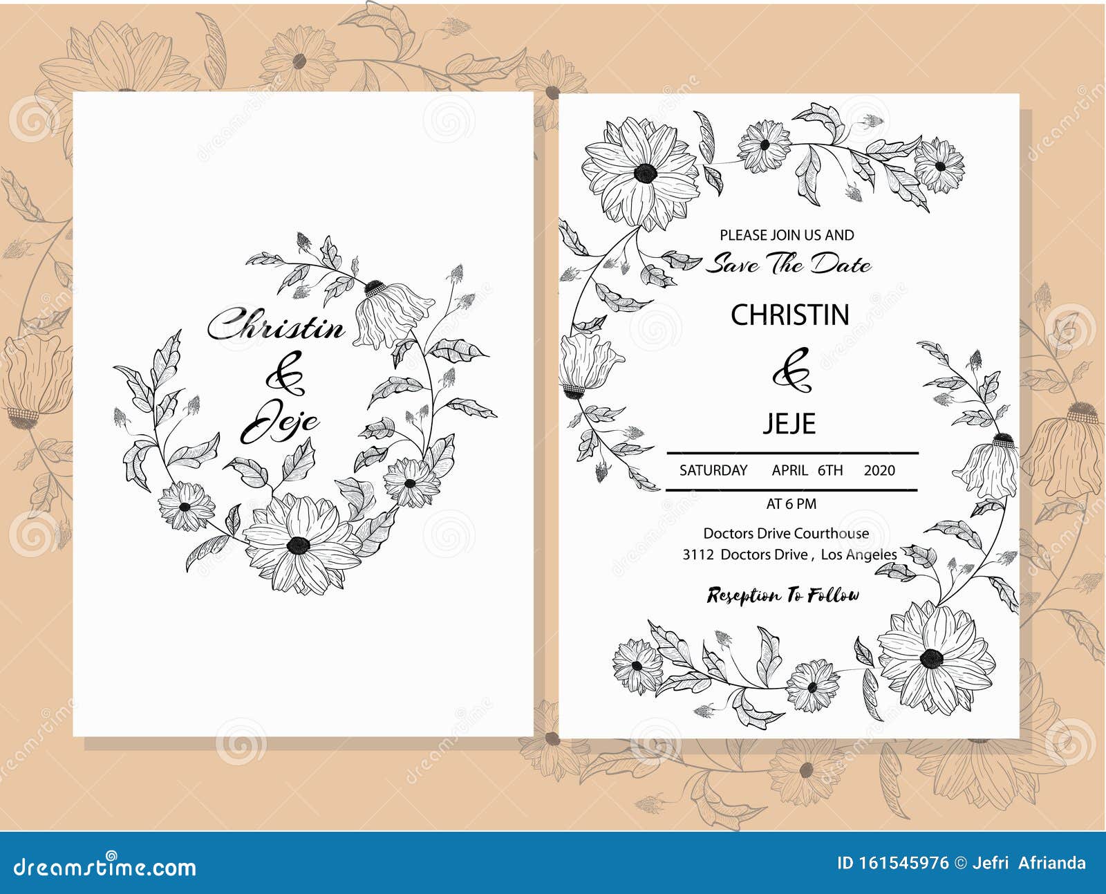 Premium Vector | Beautiful hand drawing watercolor wedding floral invitation  card design with pink rose