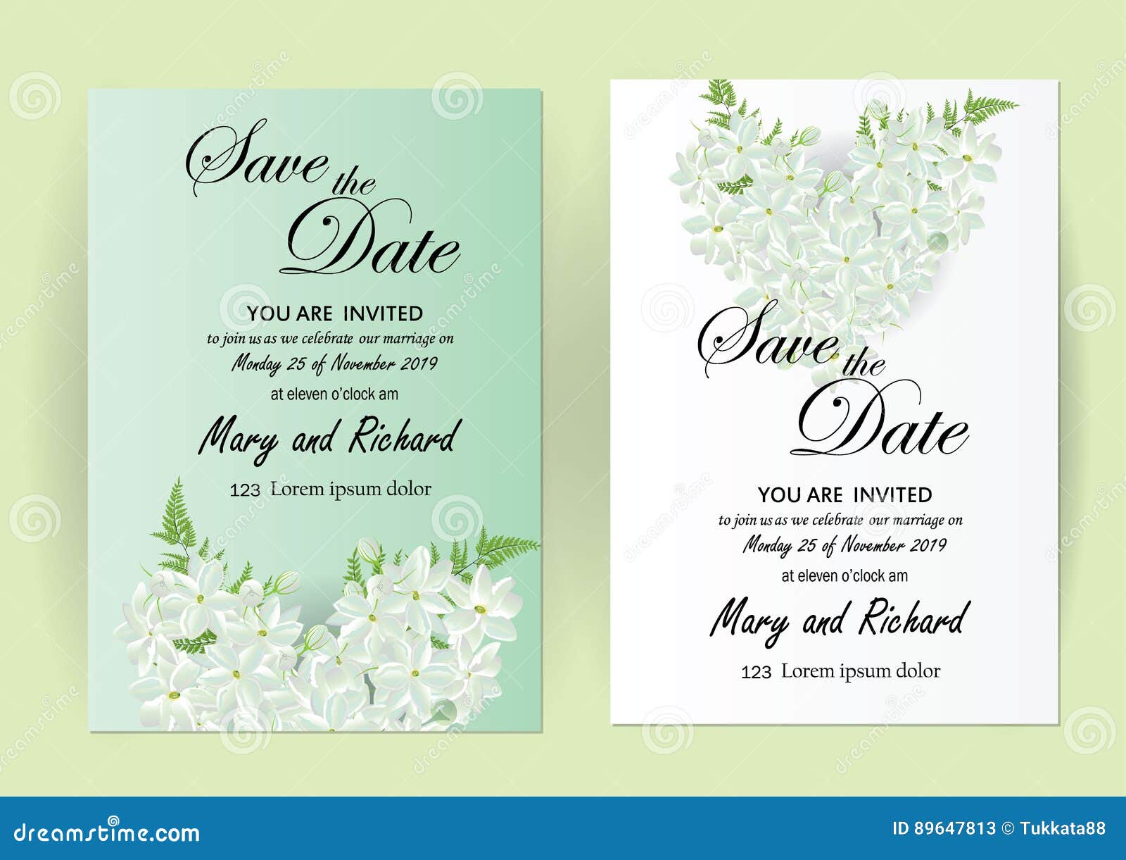 Wedding Invitation Card Flowers,jasmine Stock Vector For Wedding Card Size Template