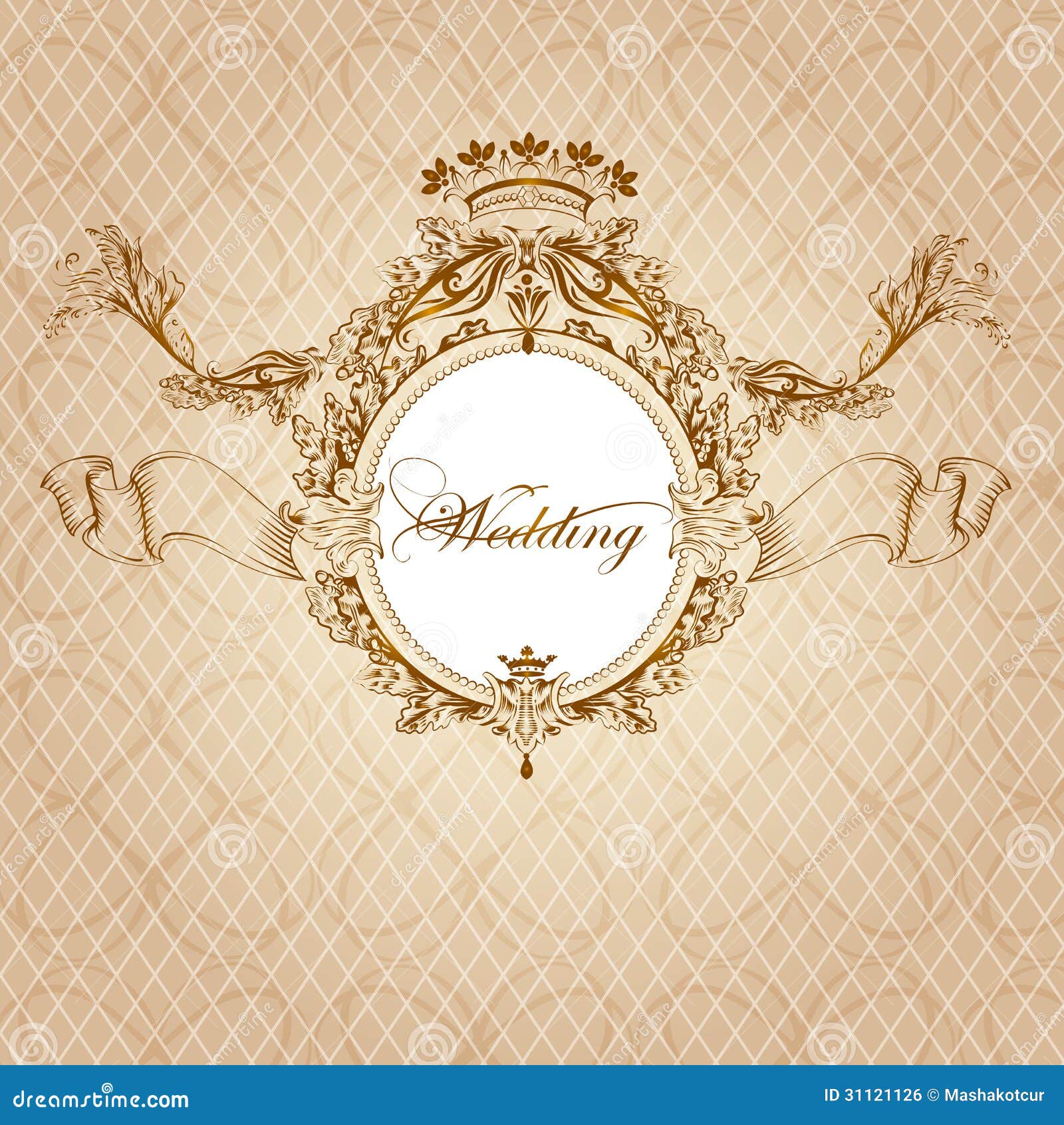 Vector wedding invitation design in classic royal style. Vector wedding invitation design in classic royal style.