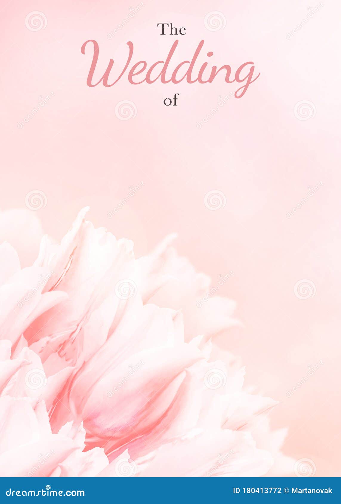 Wedding Invitation Card, Save the Date, RSVP, Pink Tulips, Standart Size  A6. Stock Photo - Image of flower, tulip: 180413772