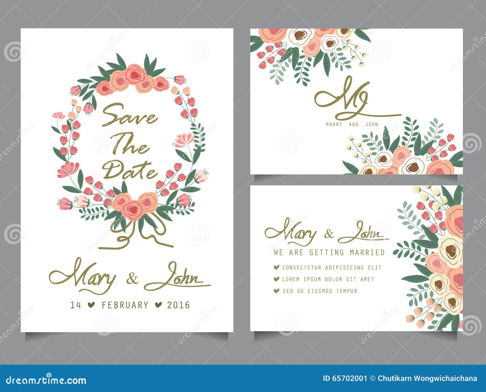  Wedding  Invitation Card  Template Stock Vector  