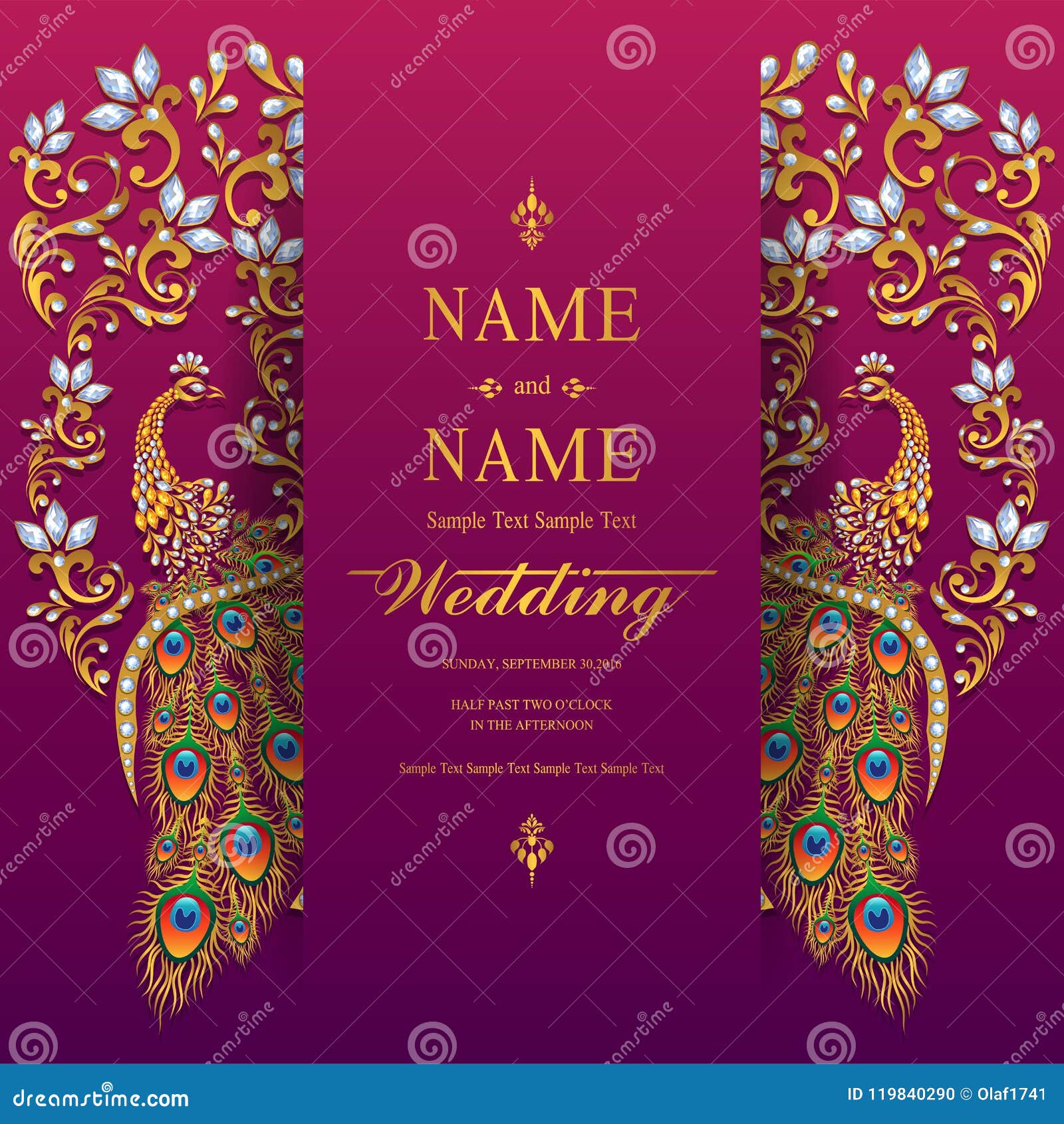 Wedding Invitation Card Templates . Stock Vector - Illustration of beauty,  celebration: 119840290