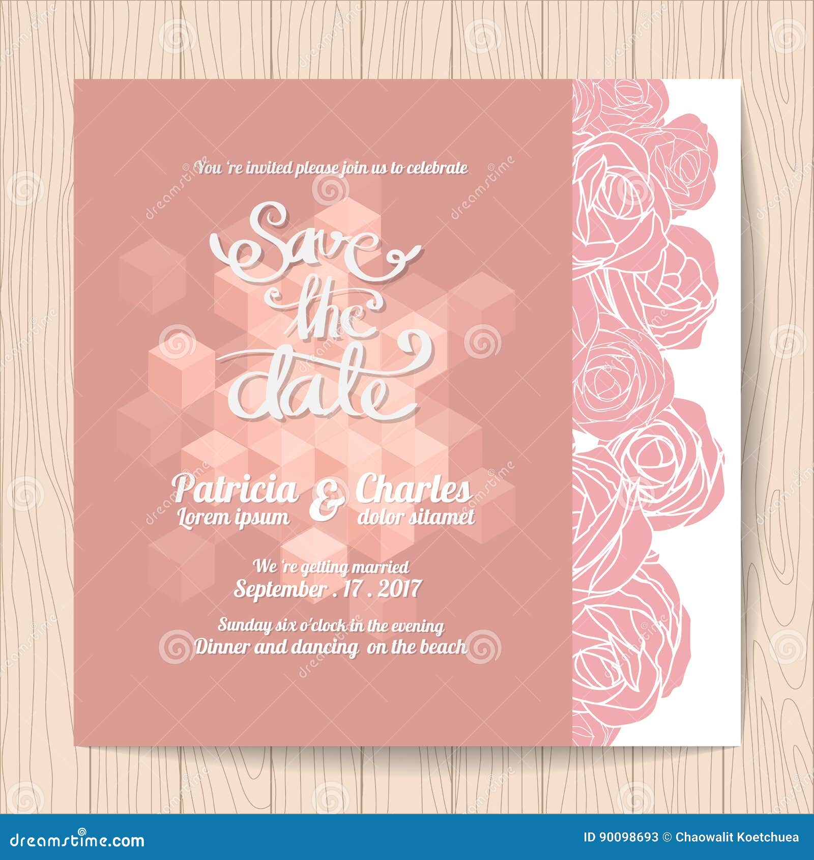 Wedding Invitation Card Templates Stock Vector Illustration Of
