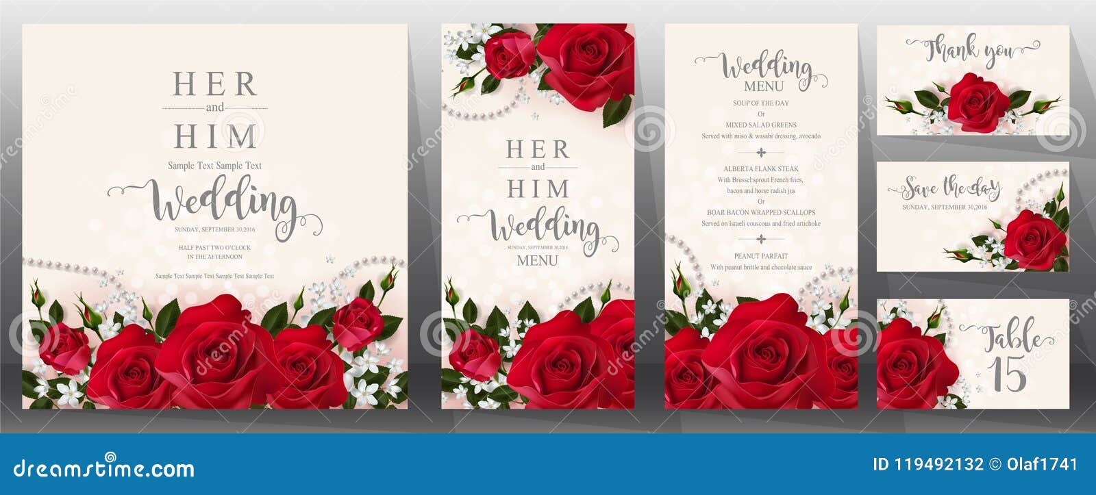 Wedding Invitation Card Templates Stock Vector Illustration Of Drawn Decorative 119492132